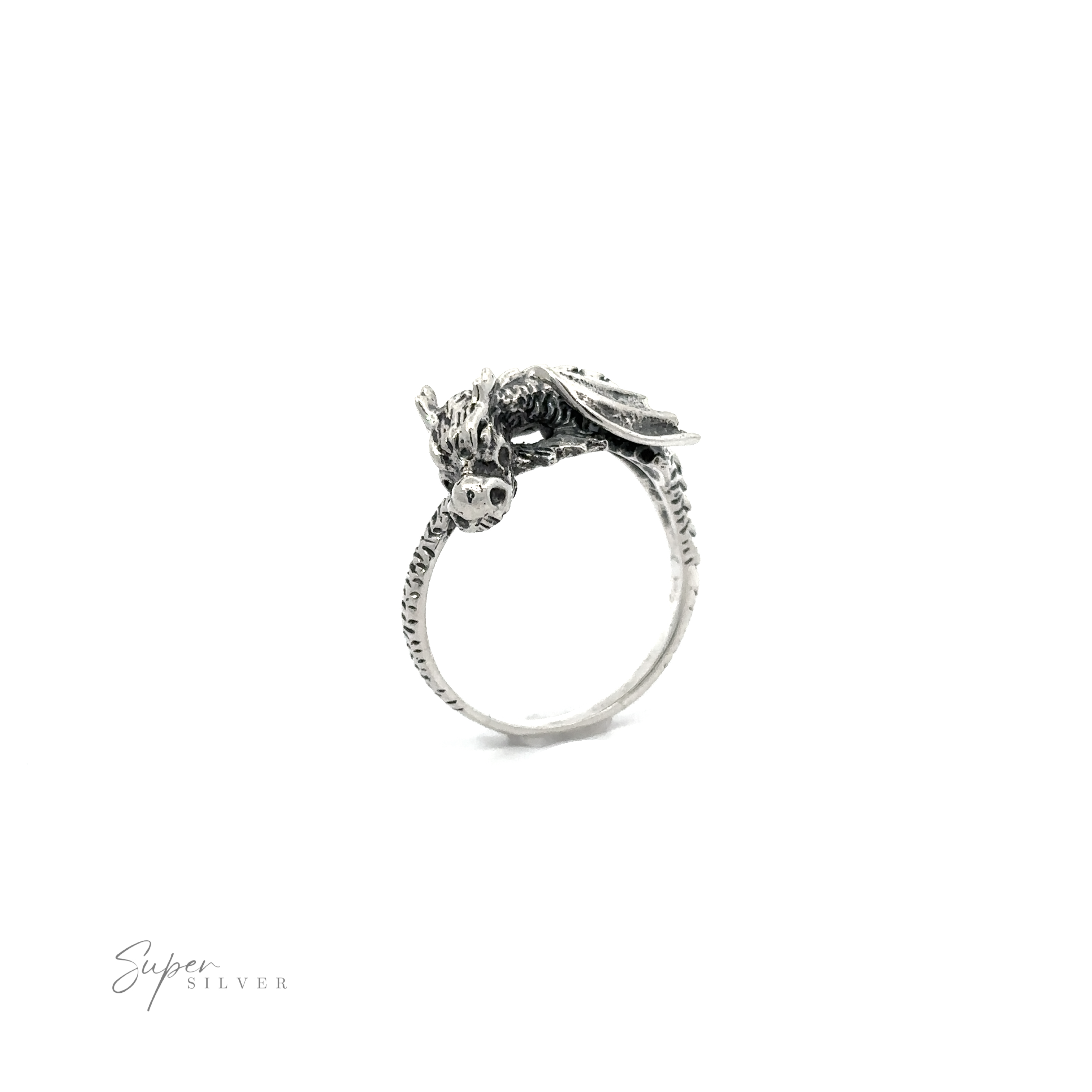 A sterling silver Heavy Dragon Ring.