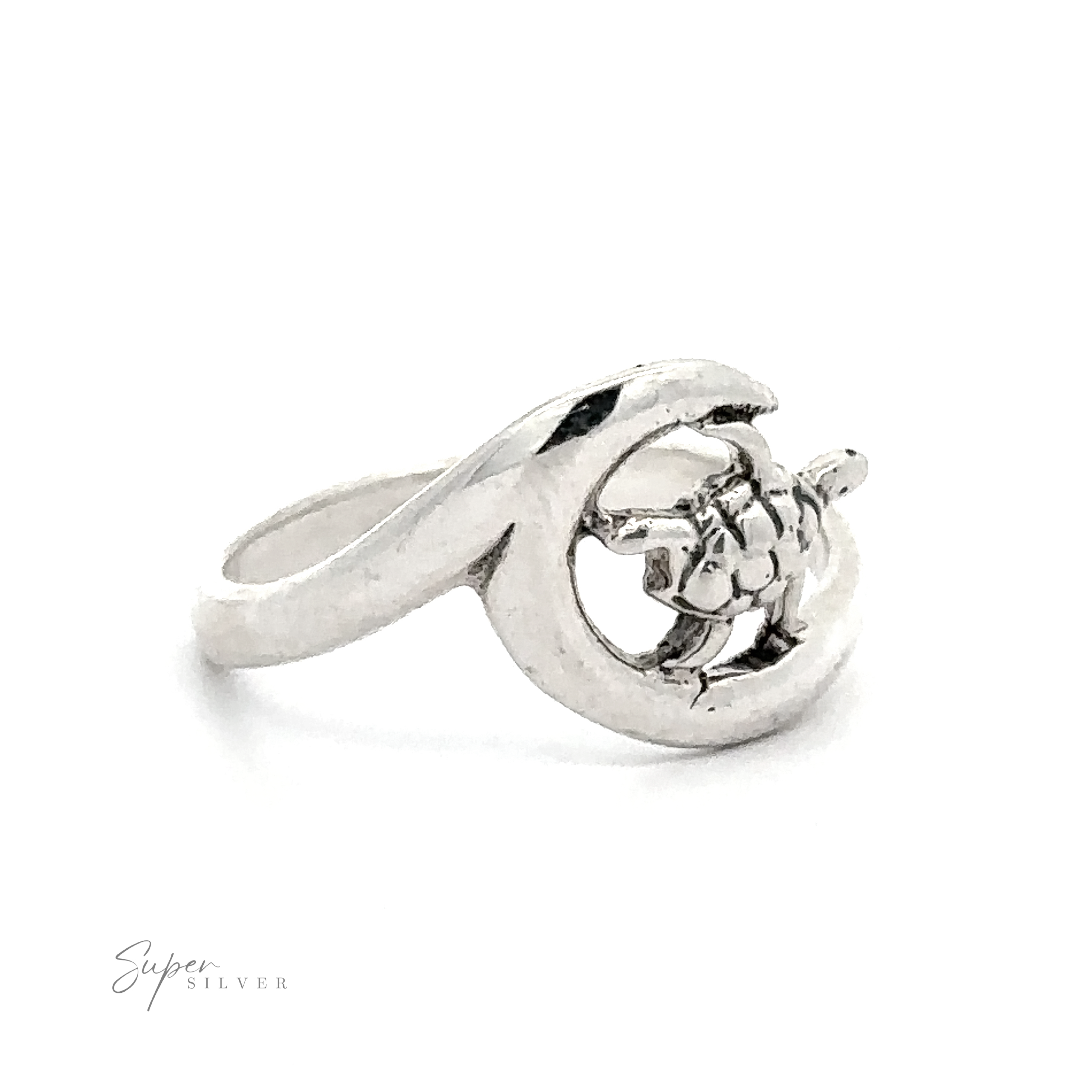 A Turtle And Ocean Wave Ring.