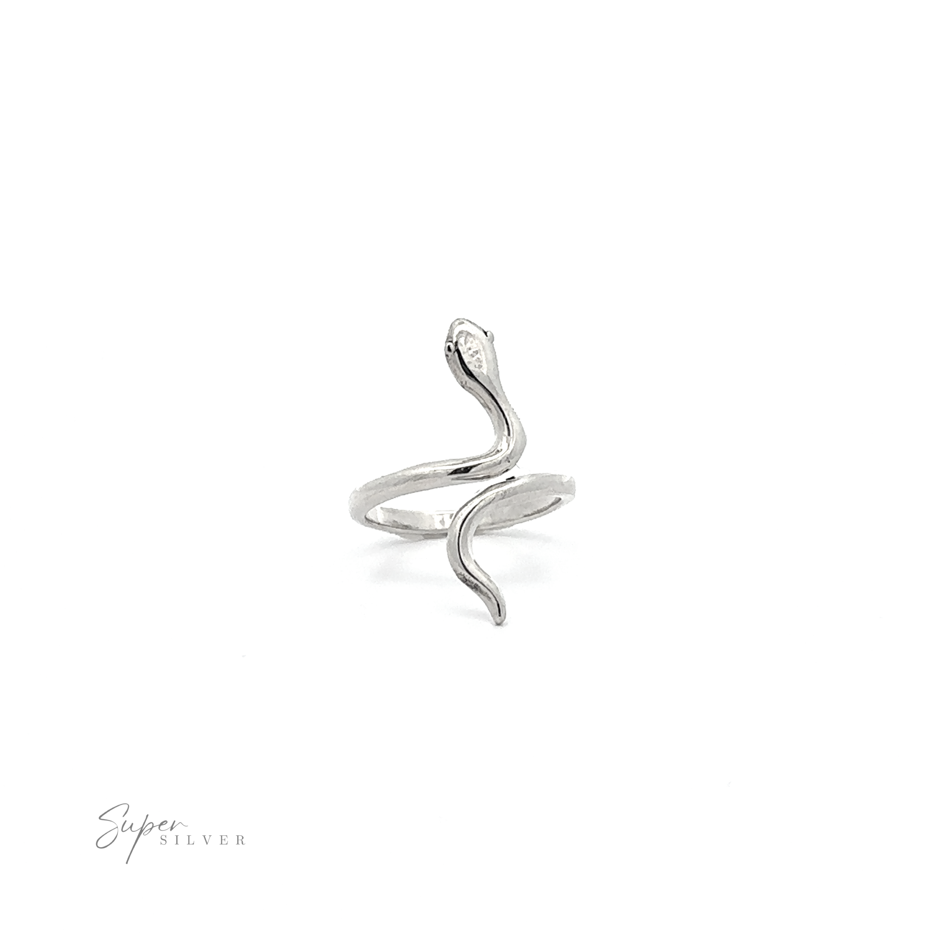 Wrap-Around Simple Snake Ring displayed on a white background, featuring a sleek and slightly textured design.