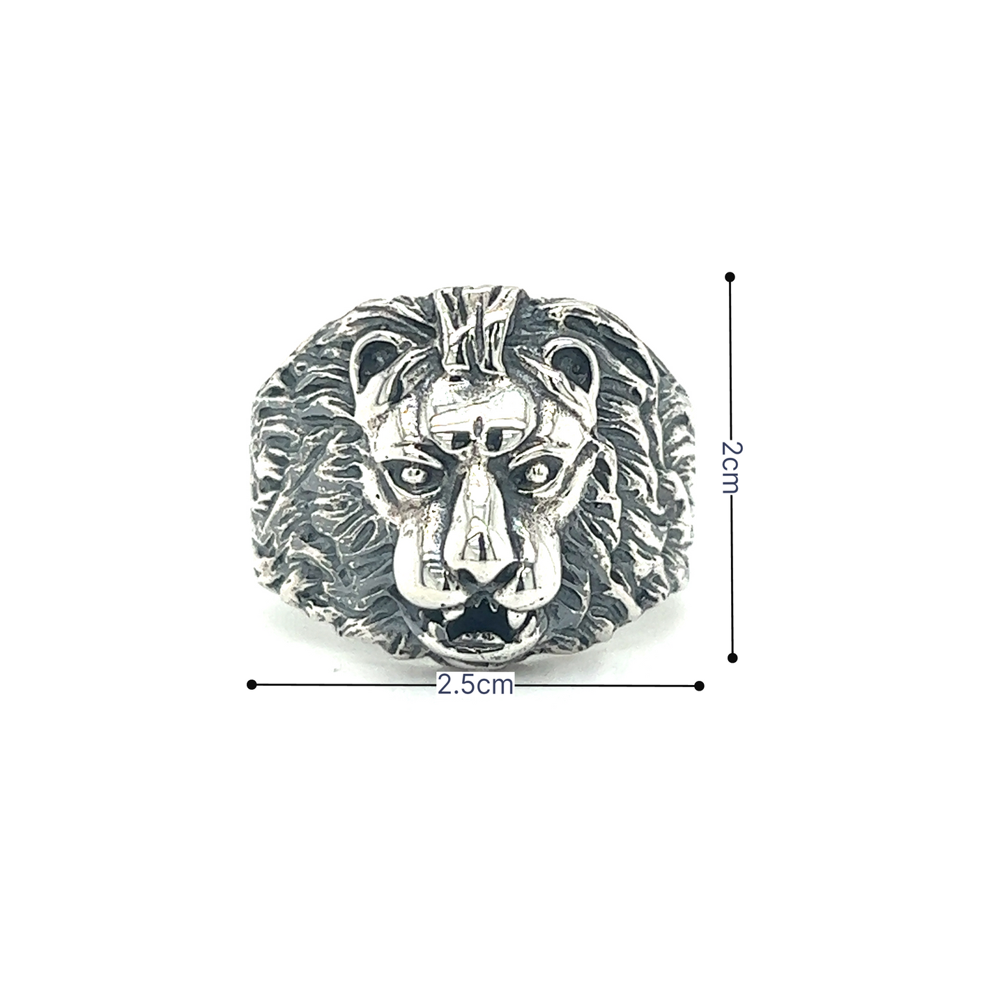 A powerful Super Silver Silver Lion Face Ring symbolizing authority and strength.