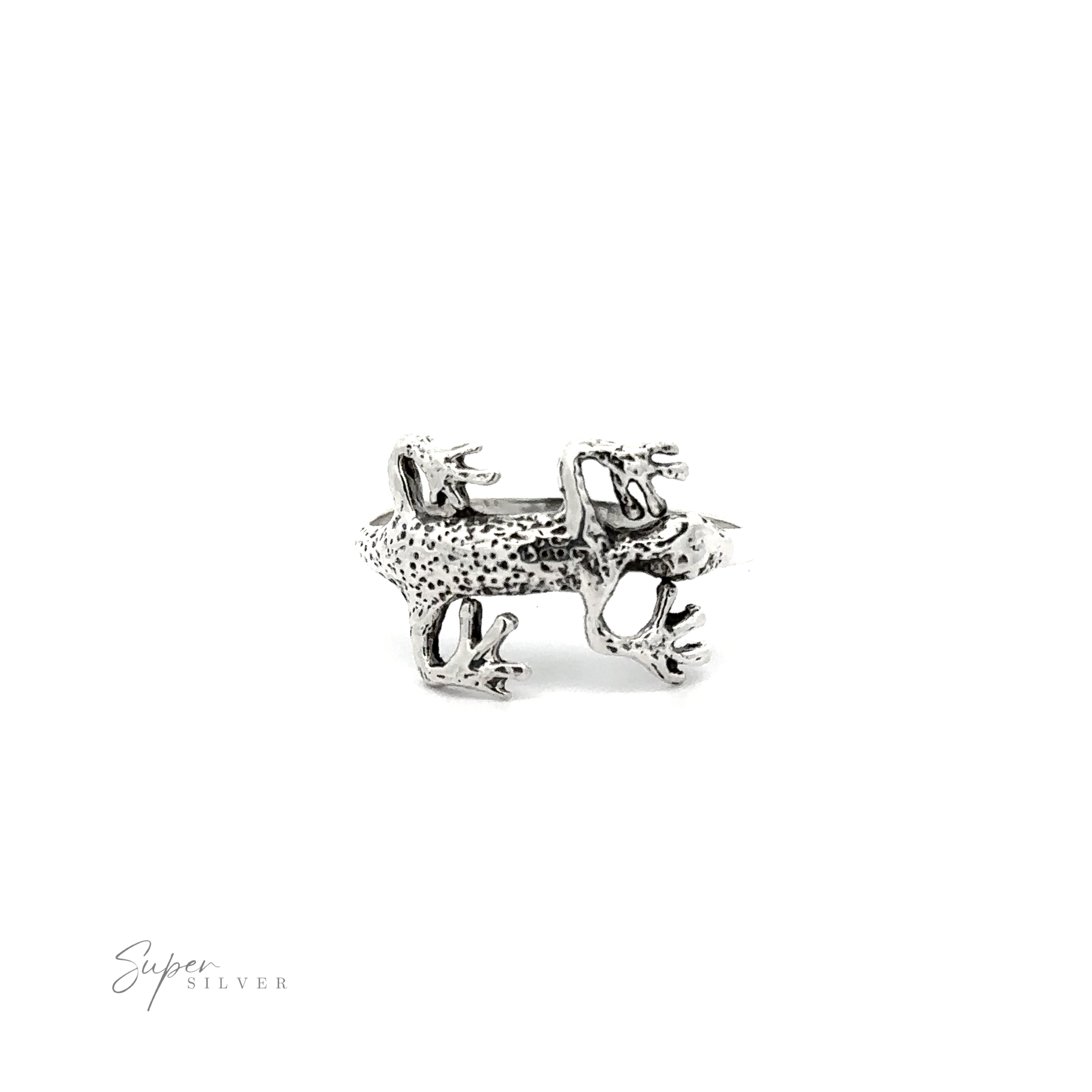 A Sterling Silver wrap-around Lizard Ring, perfect for everyday wear.