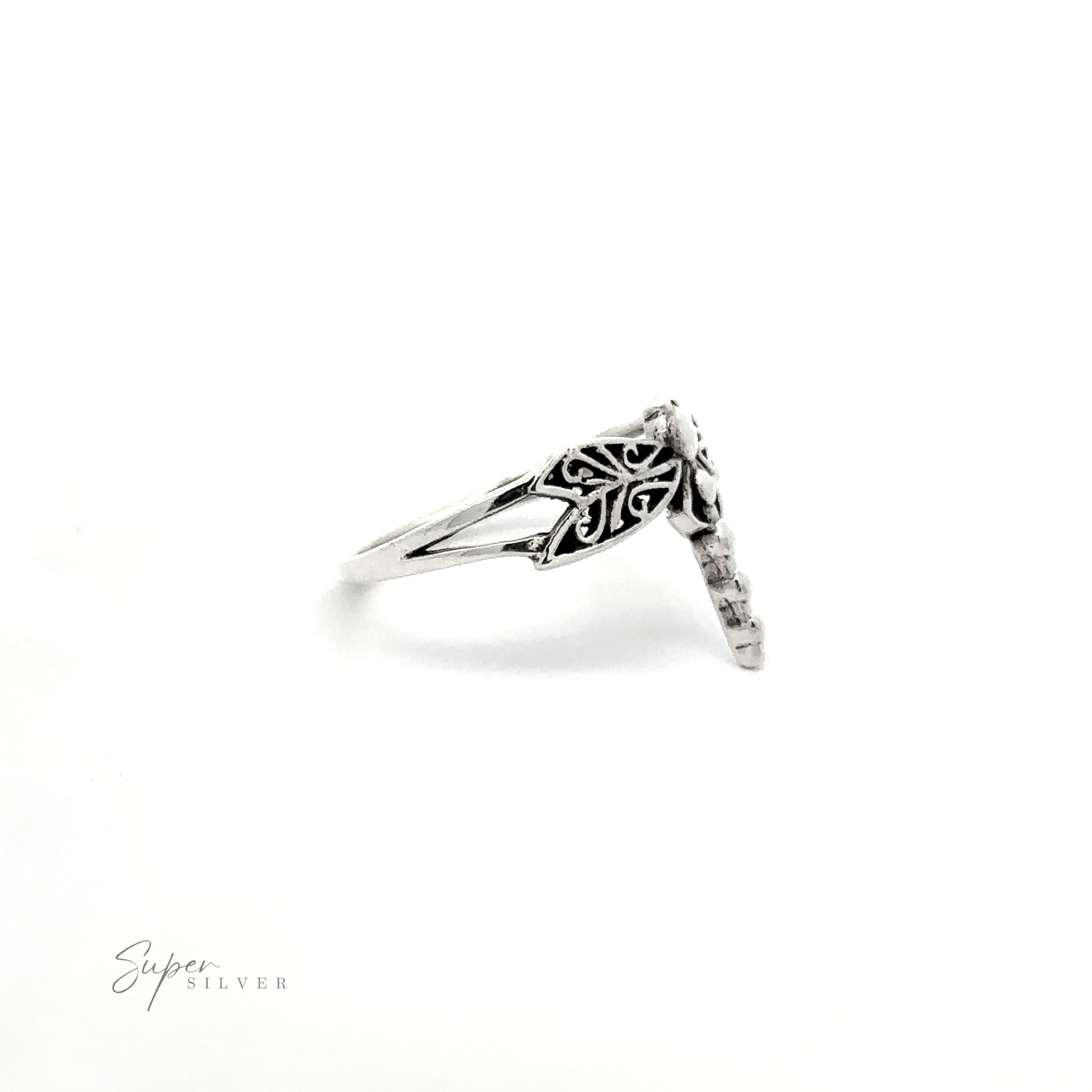 A stunning Silver Dragonfly Ring adorned with a delicate dragonfly.