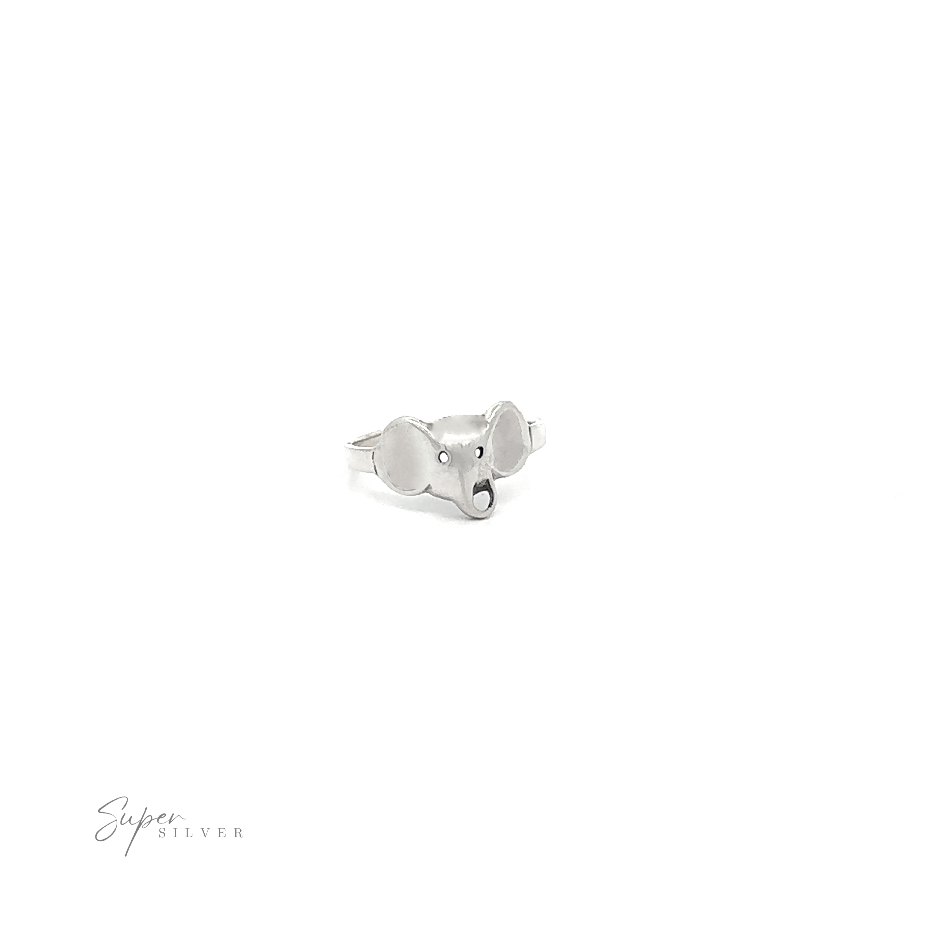 Simple Elephant Head Ring on a white background.