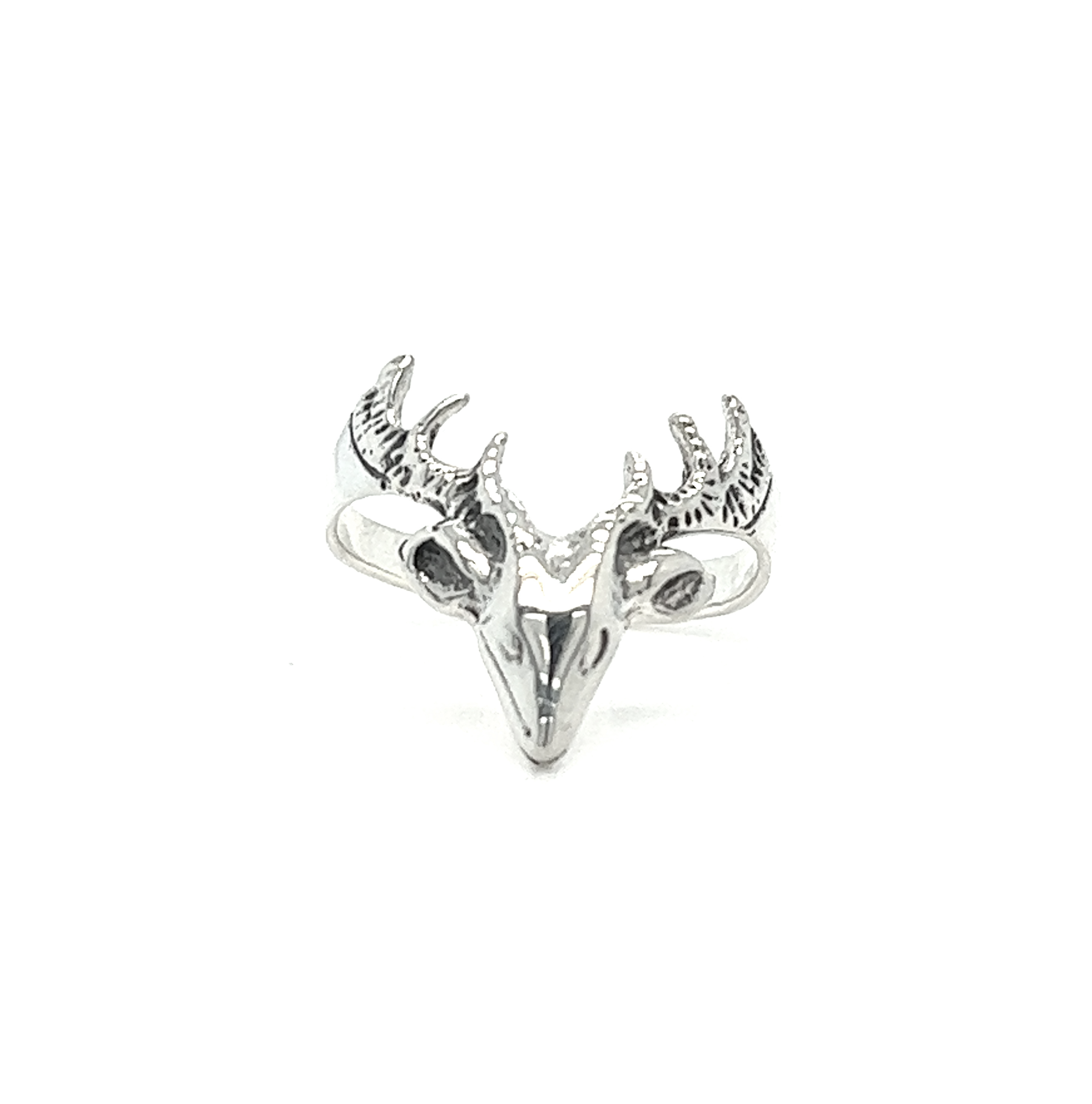 A .925 sterling silver Deer Head ring for the wildlife lover.