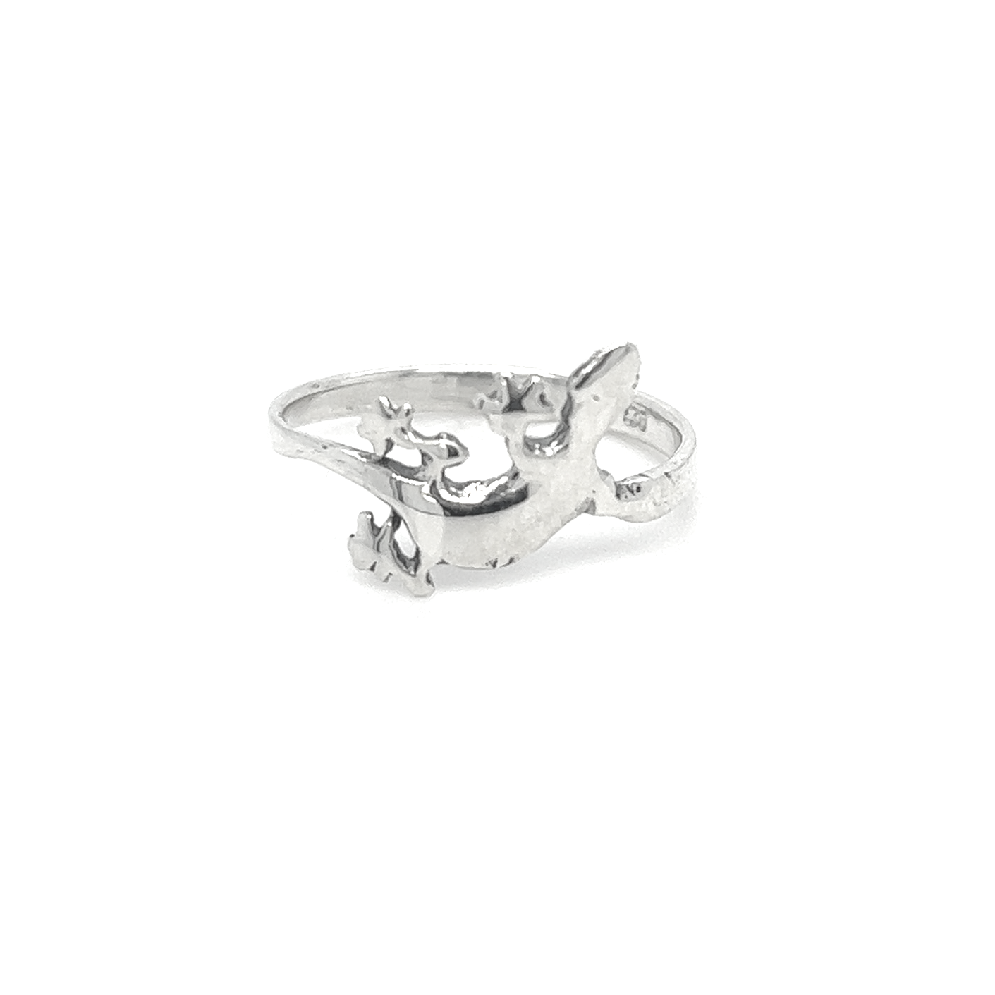 A lightweight .925 Sterling Silver Funky Lizard ring.