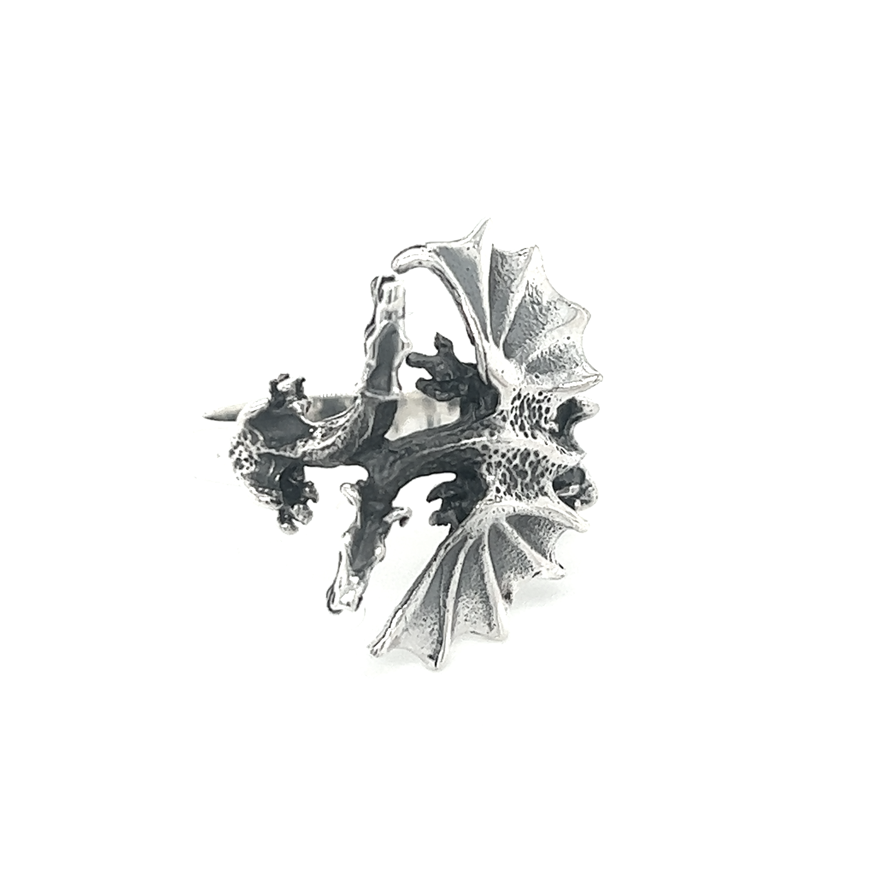 A Double Dragon Ring on a white background.