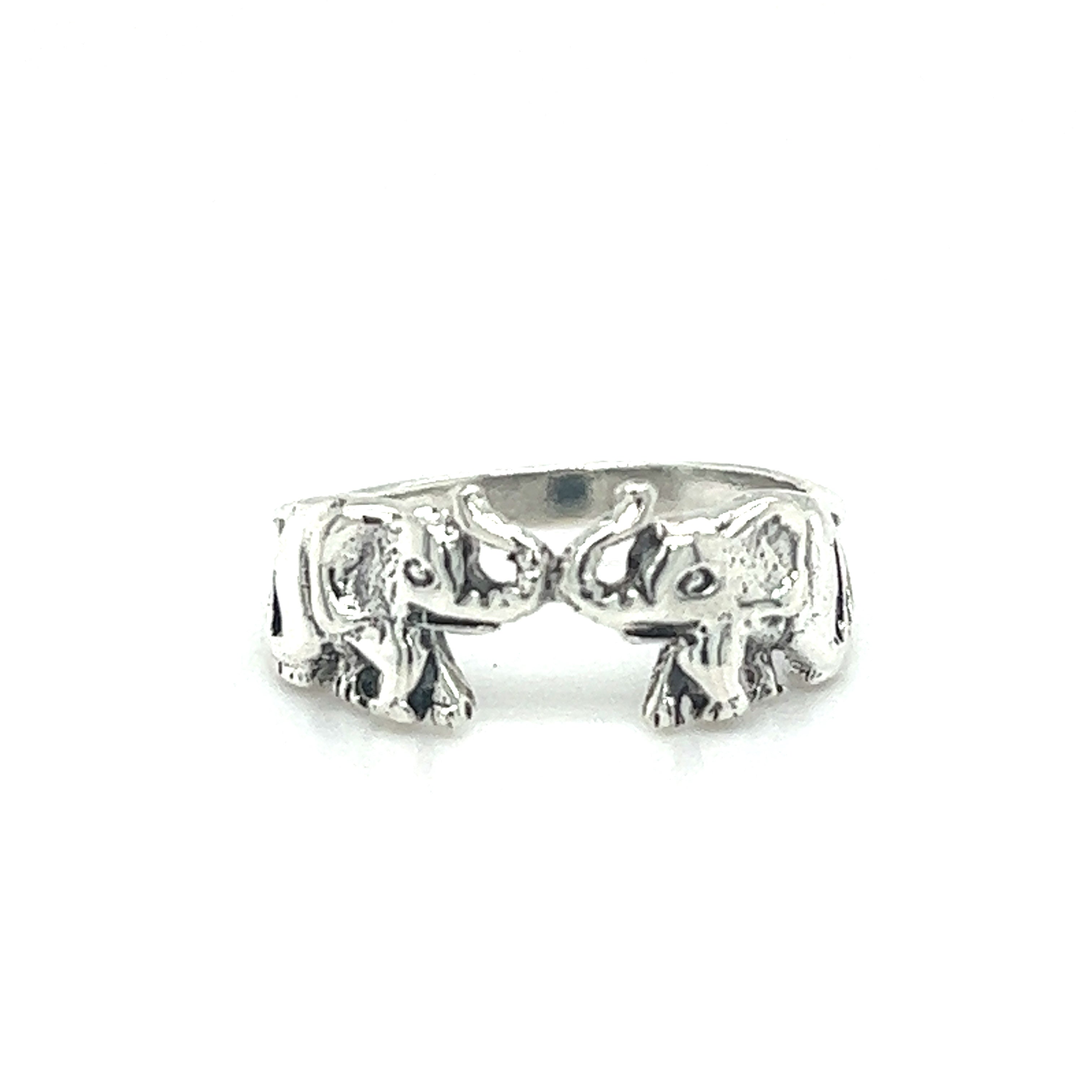 A Super Silver Elephant Pair Ring symbolizing a deep connection and shared moments between two souls.