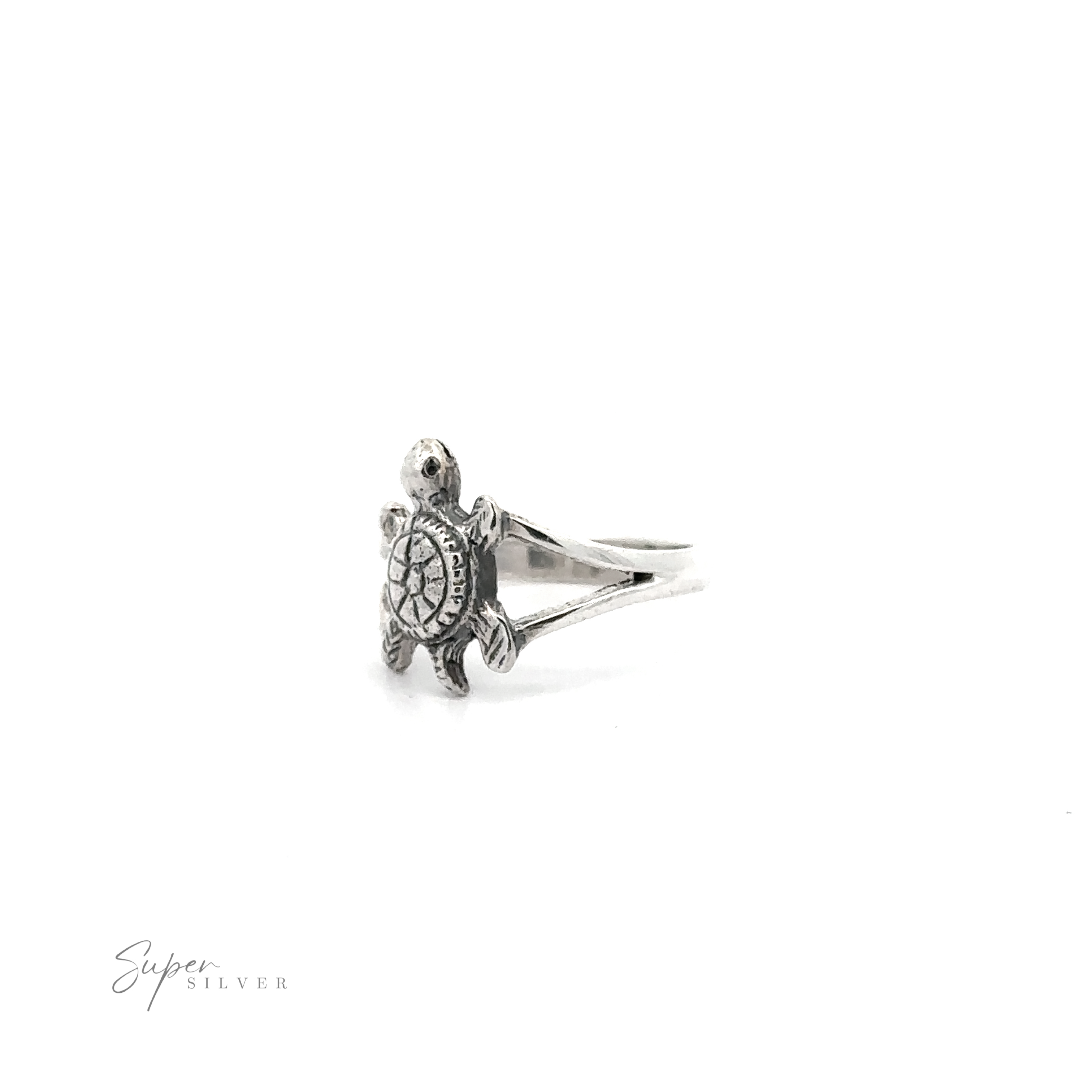 A small turtle ring on a white background.