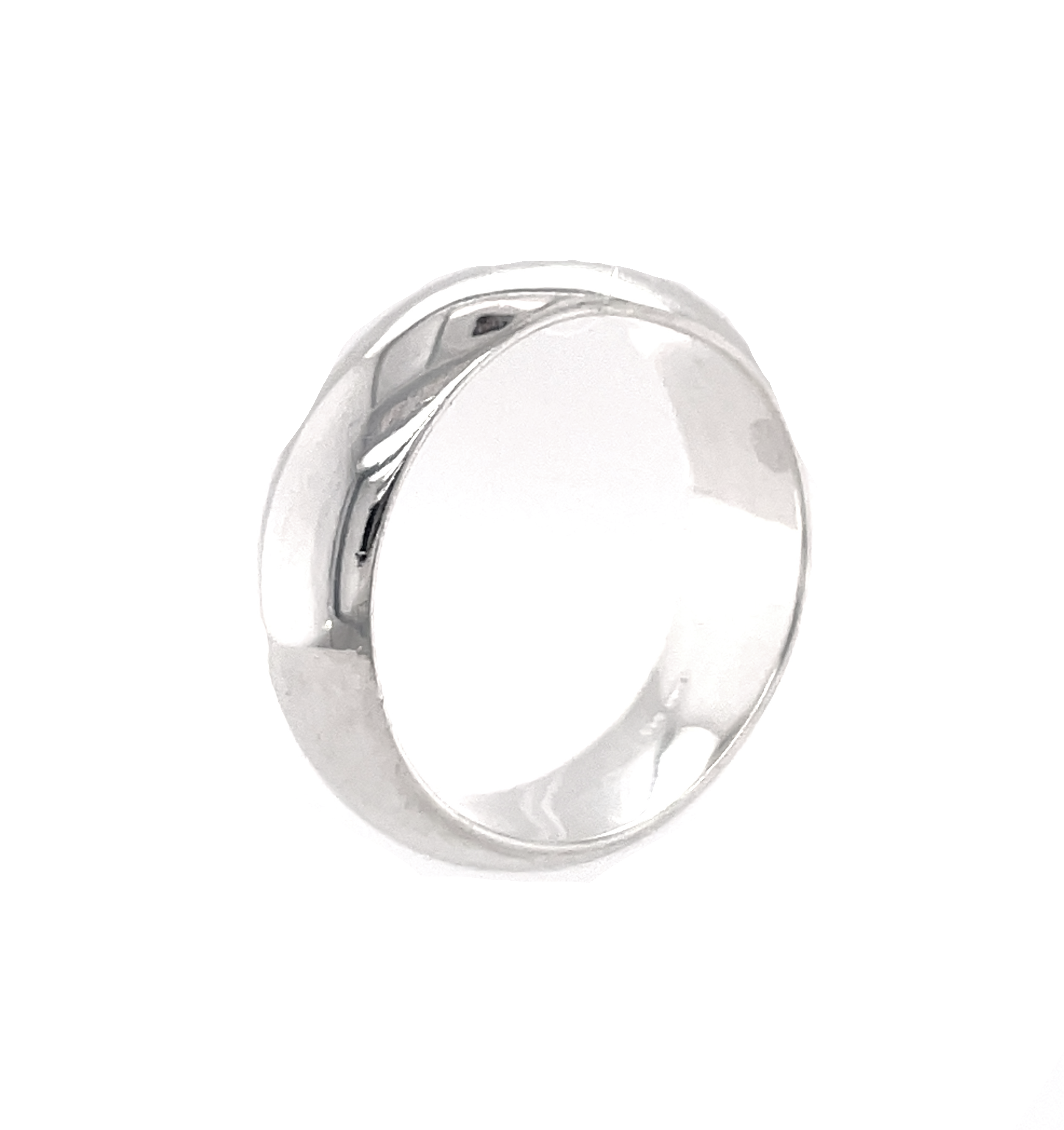 A simple 8mm Plain Band wedding ring with a half-round band on a white background.