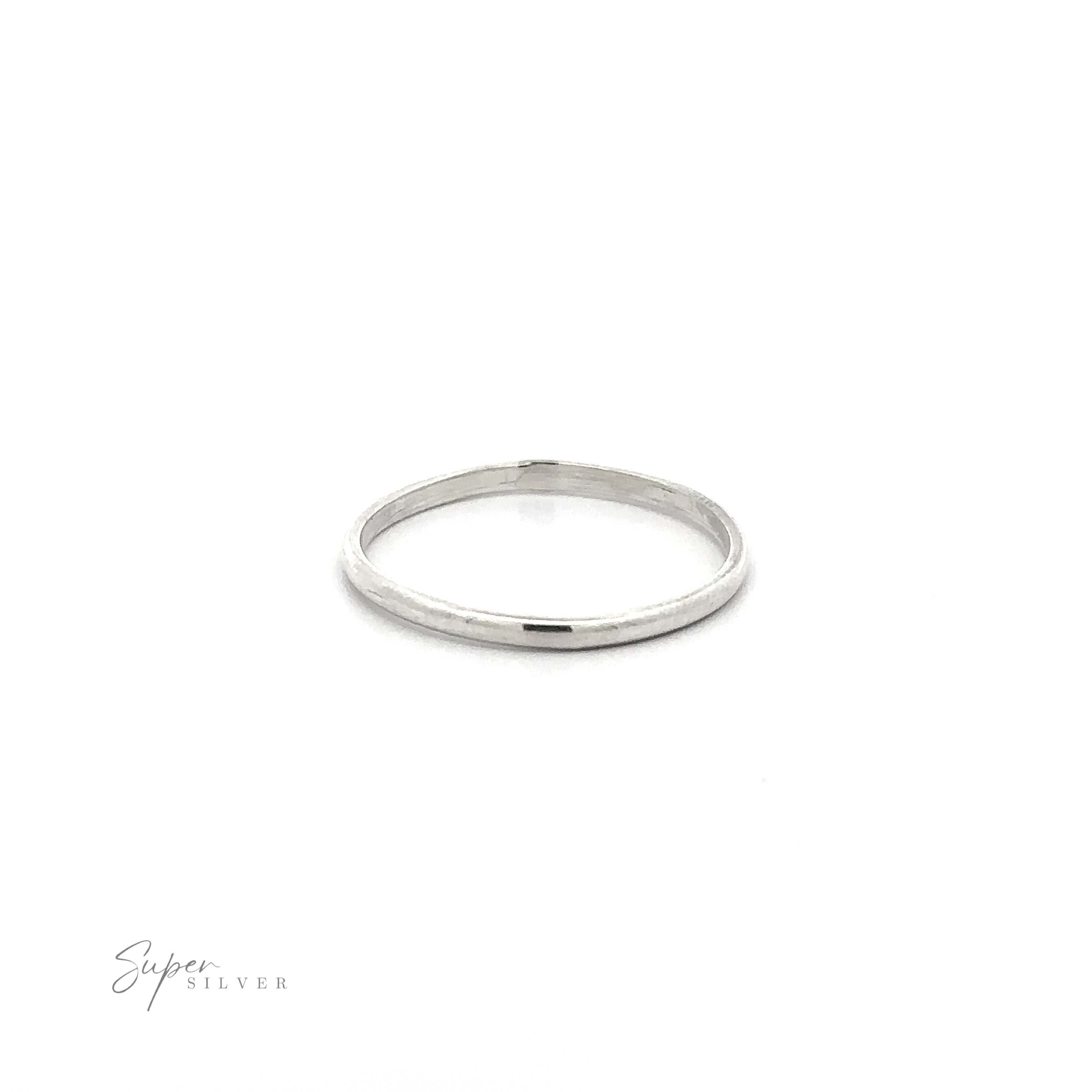 A minimalist silver ring on a 1.5mm Plain Band, set against a white background.