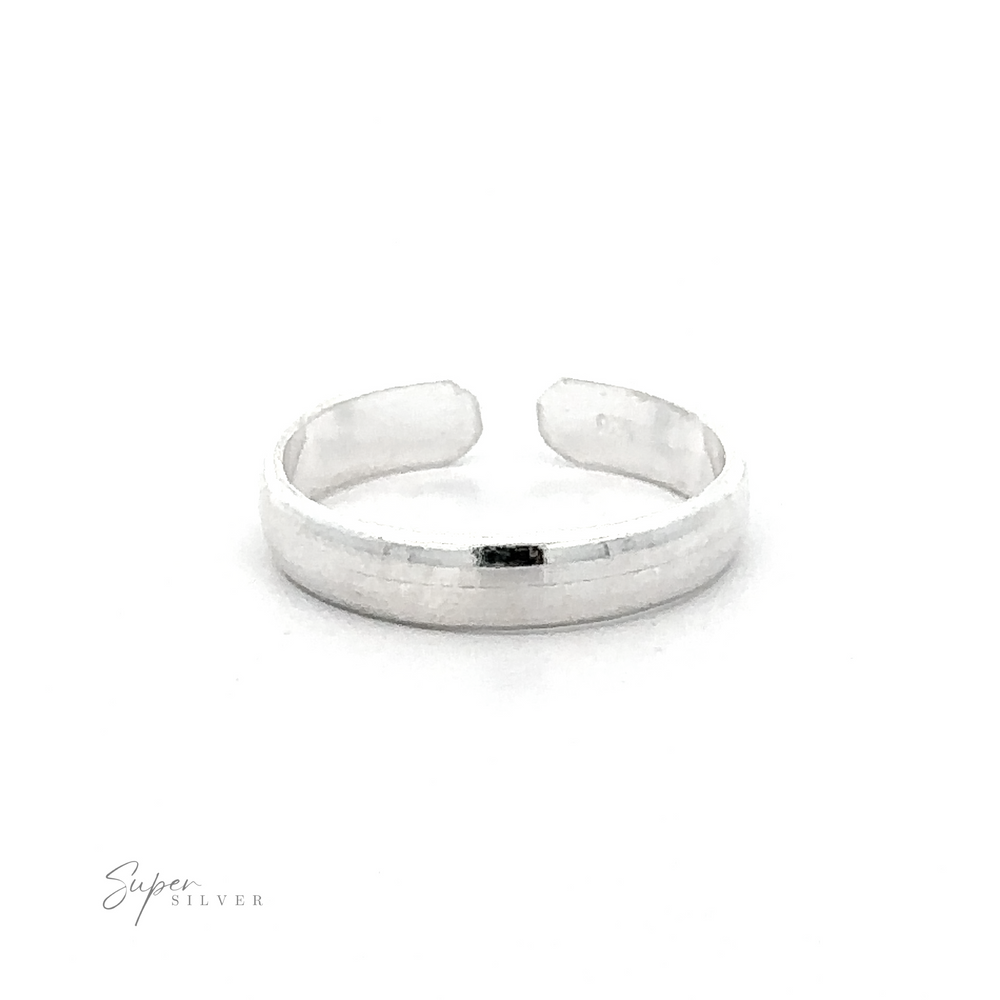 Rounded Plain Band Adjustable Toe Ring displayed on a white background.