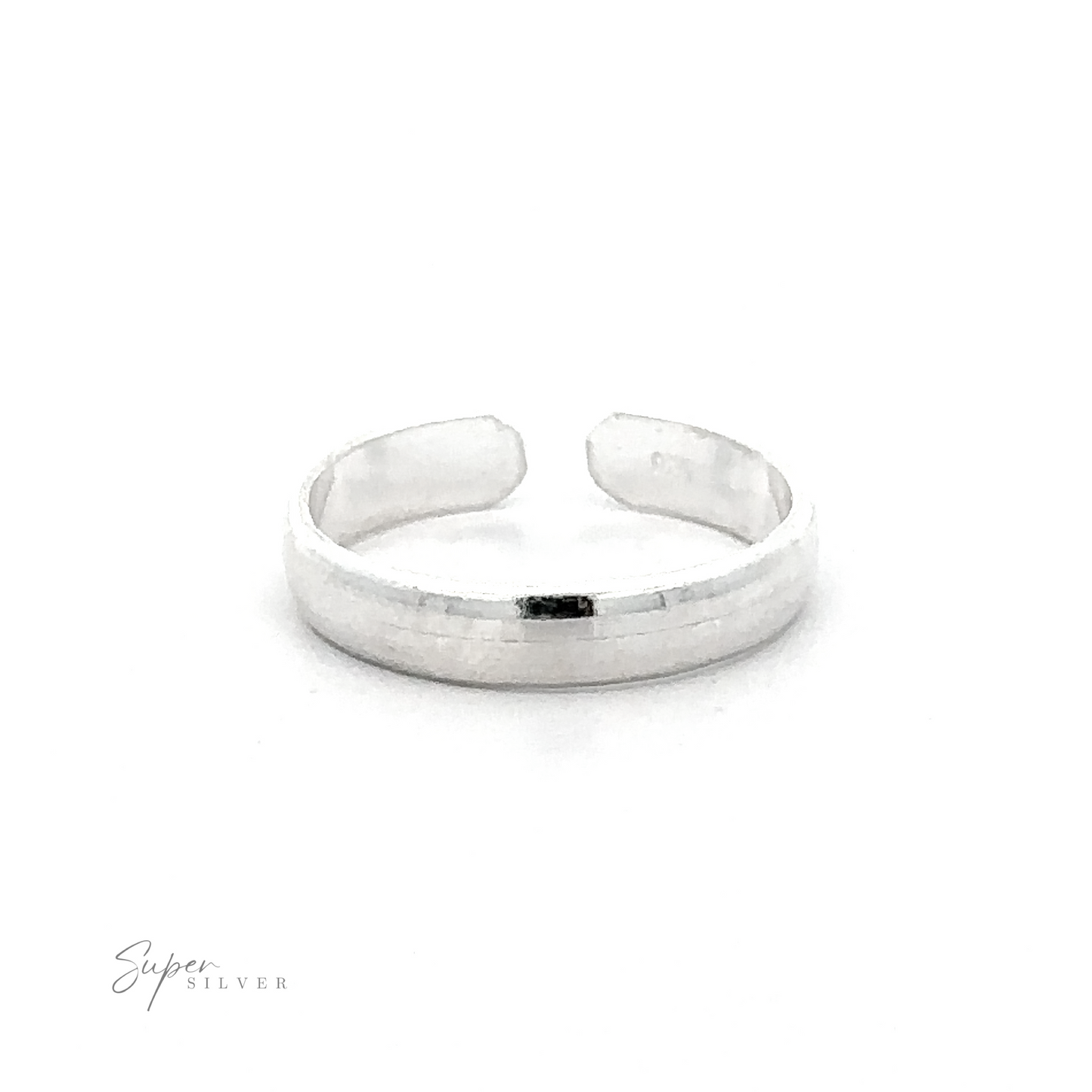 Rounded Plain Band Adjustable Toe Ring displayed on a white background.