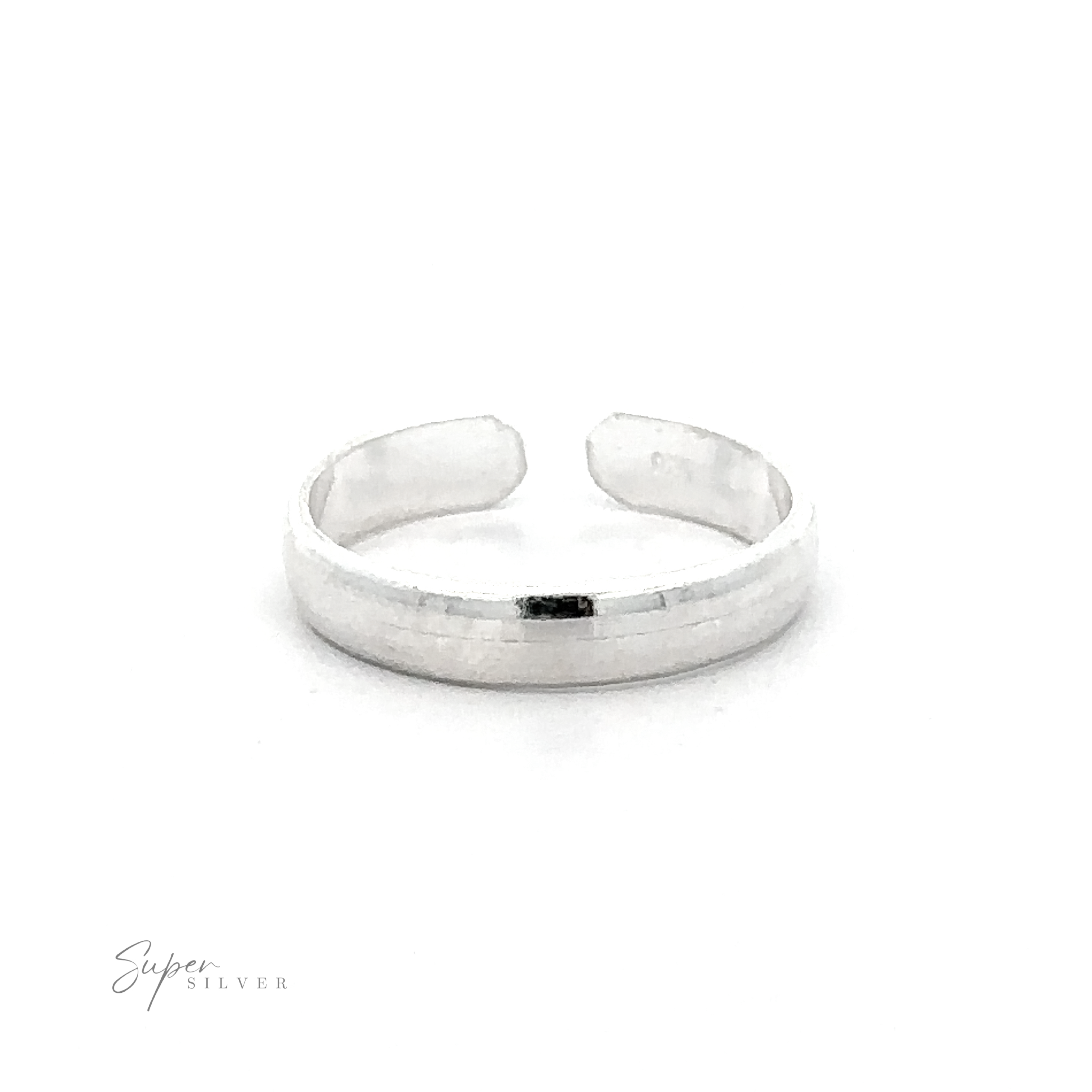 Rounded Plain Band Adjustable Toe Ring displayed on a white background.