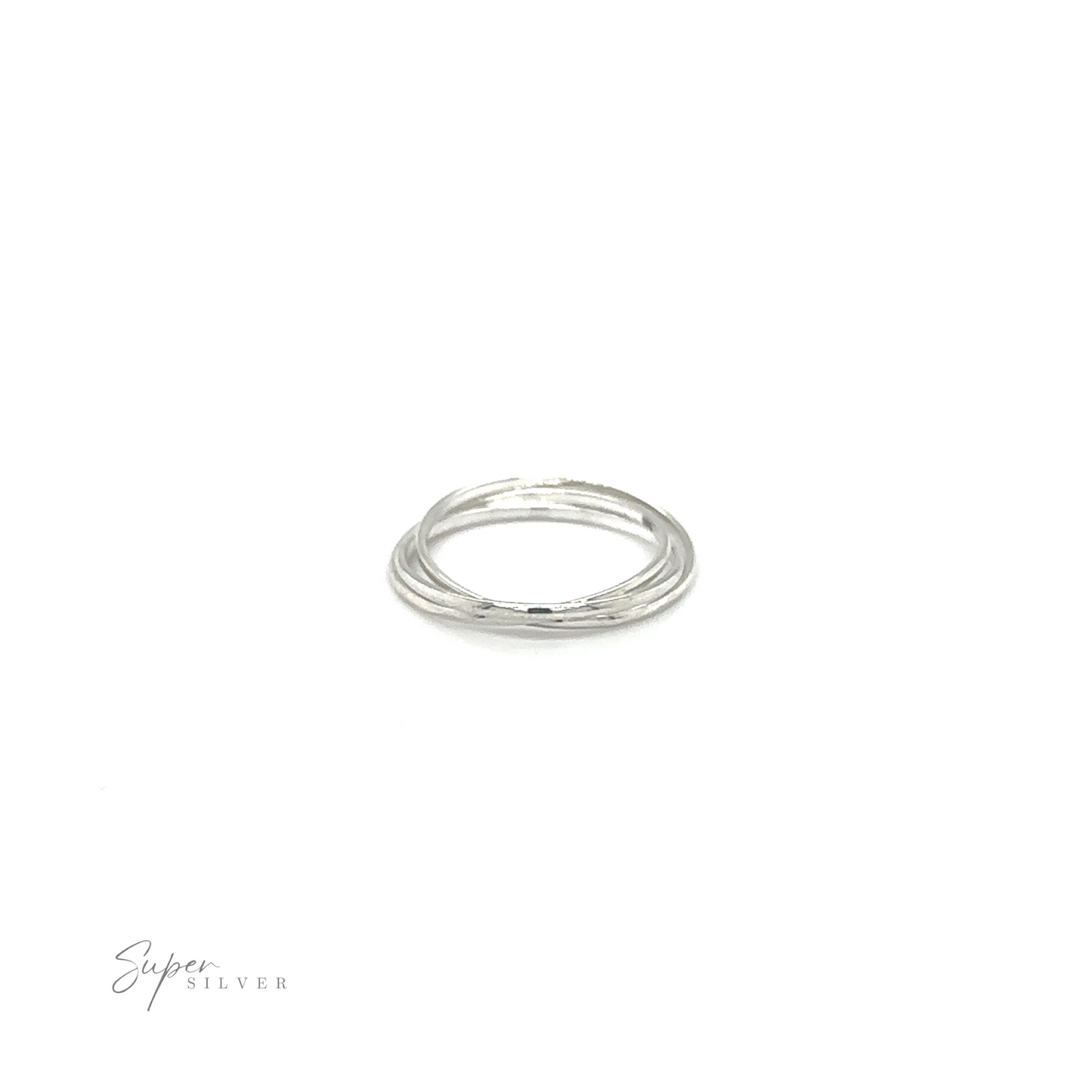 
                  
                    A silver Three Ring Rolling Bands symbolizing devotion on a white background.
                  
                