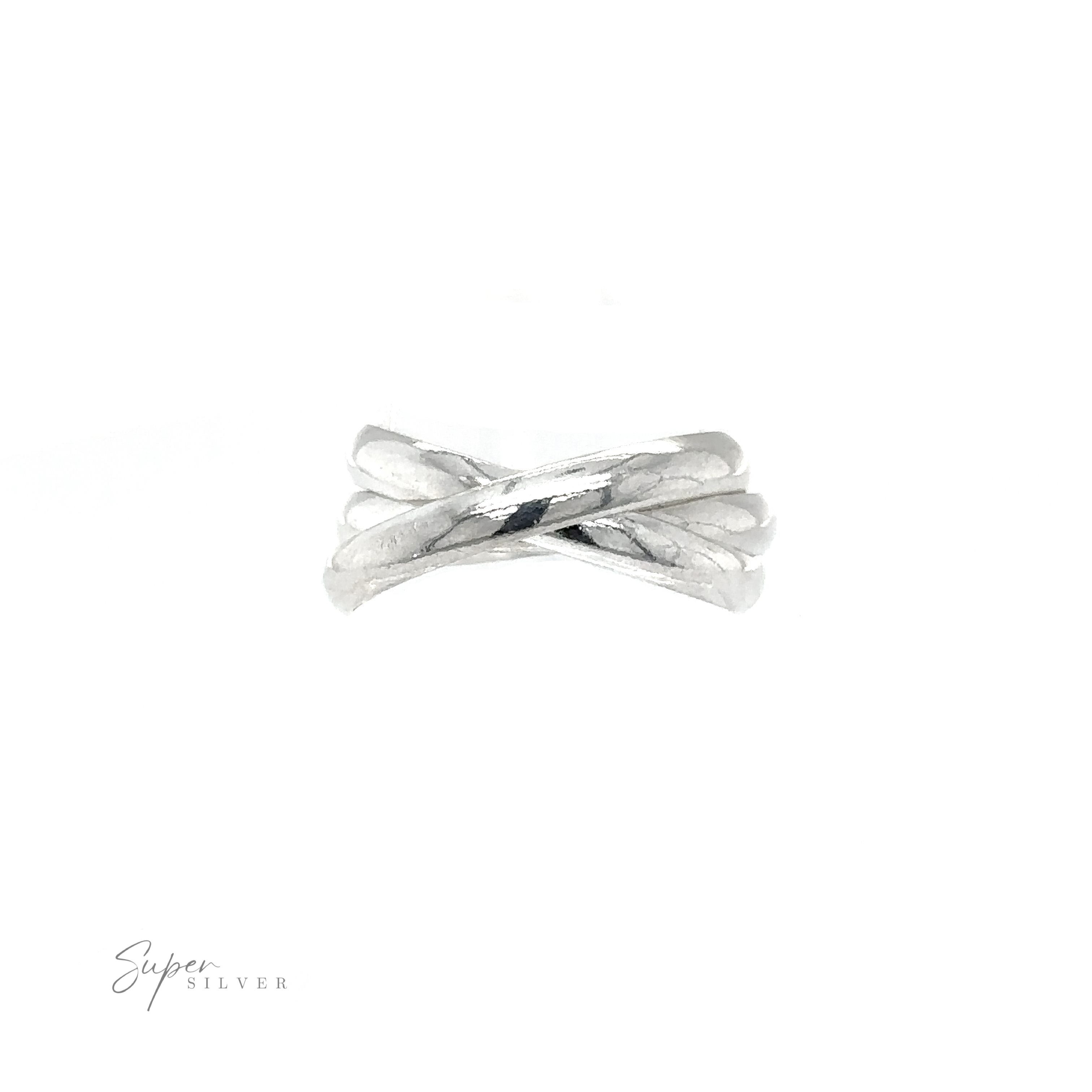 A silver Three Ring Rolling Bands with a twisted design, representing devotion through symbolism.