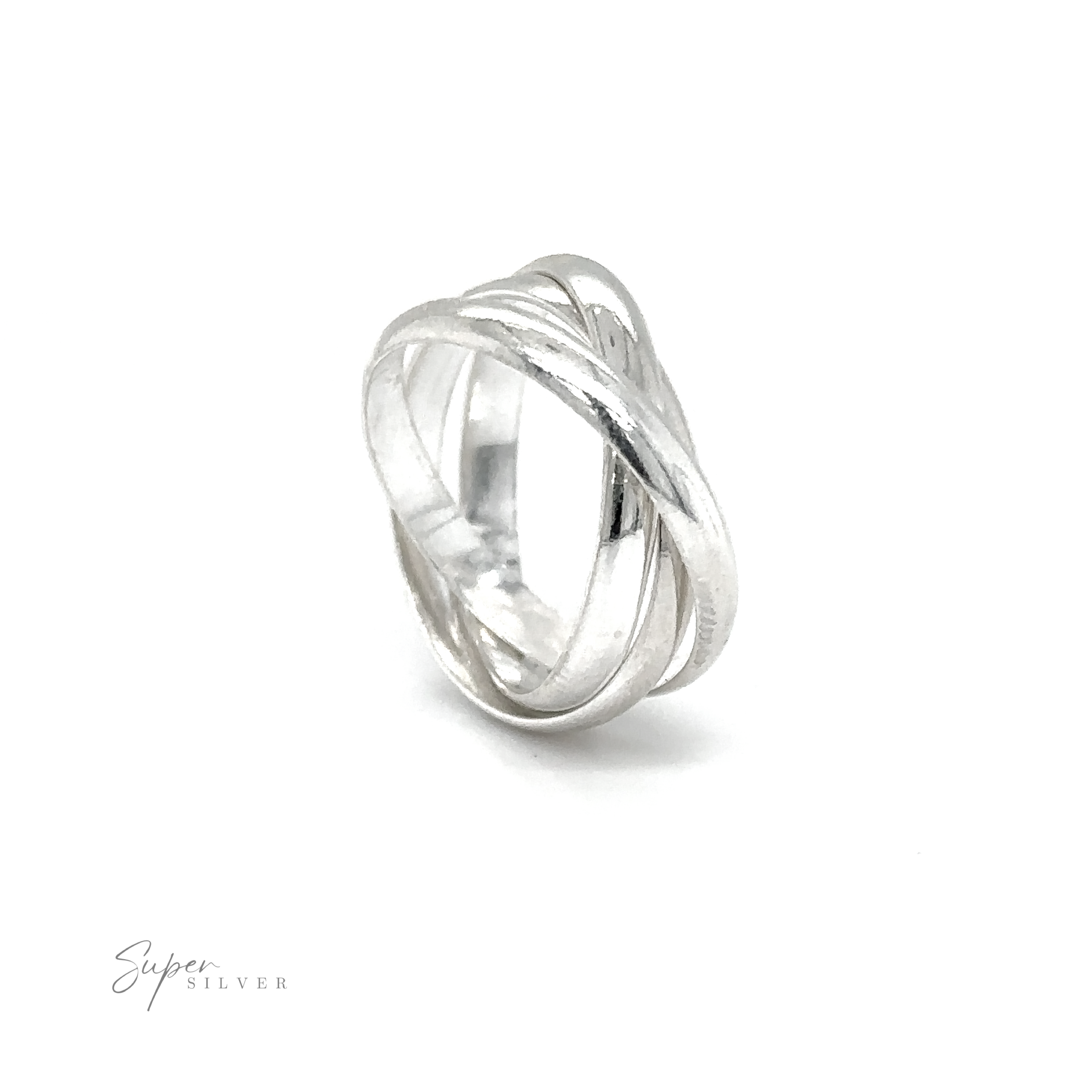A Three Ring Rolling Bands with a twisted design, symbolizing devotion.