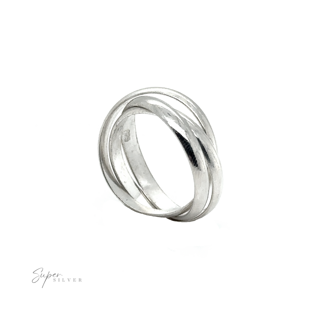 
                  
                    A symbolic Three Ring Rolling Bands with a unique twist design, representing devotion.
                  
                