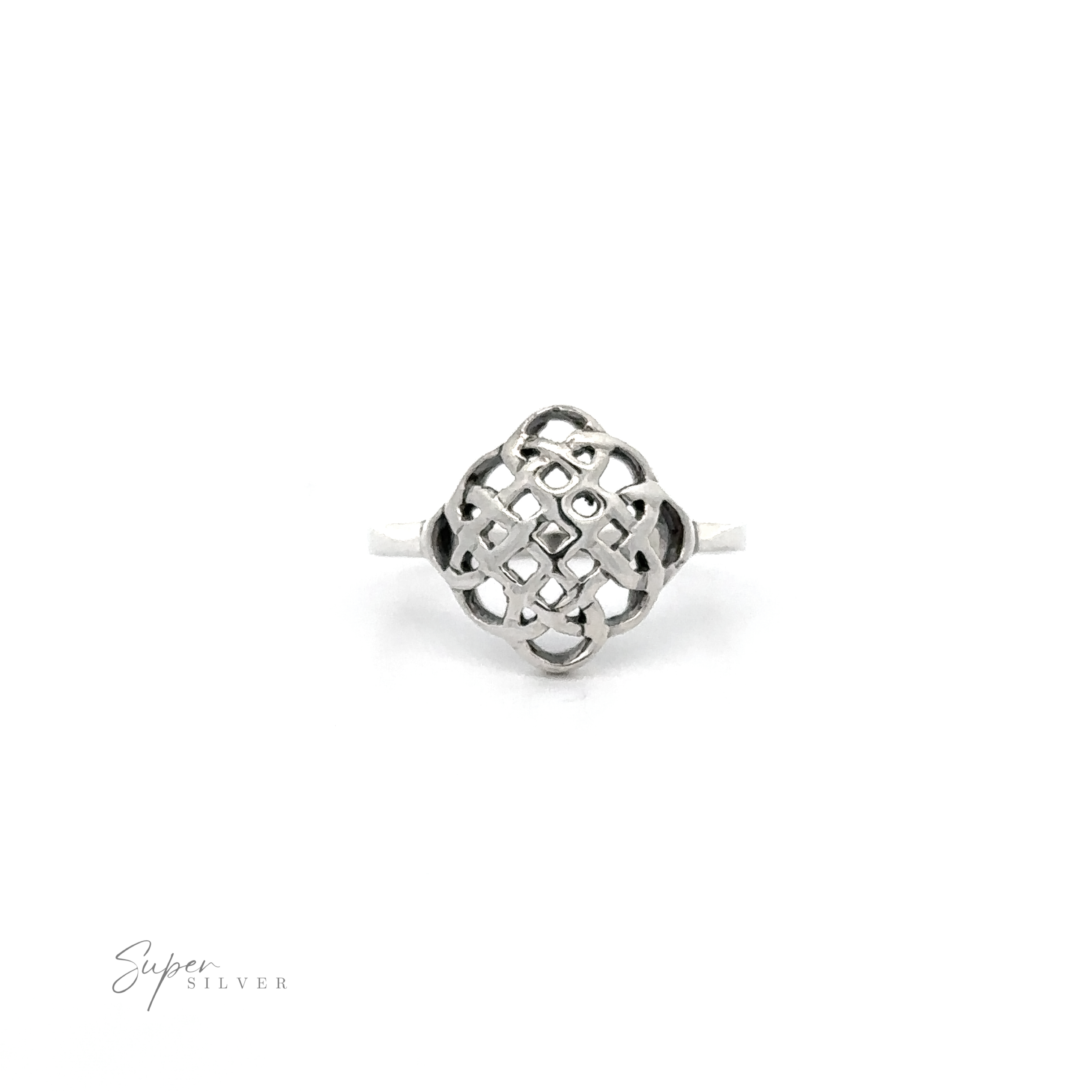 A Beautiful Silver Celtic Knot Ring with a Celtic design.