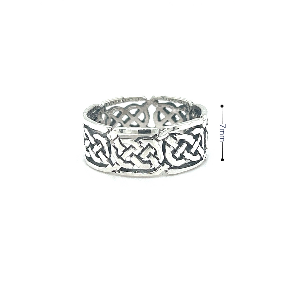 A Thick Celtic "Sailors Knot" Band by Super Silver, featuring symbolism.