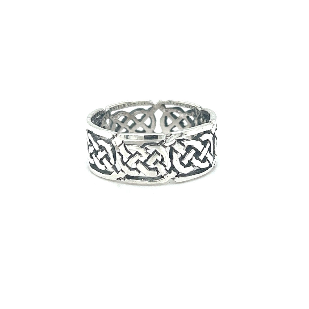 Super Silver's Thick Celtic "Sailors Knot" Band in sterling silver.
