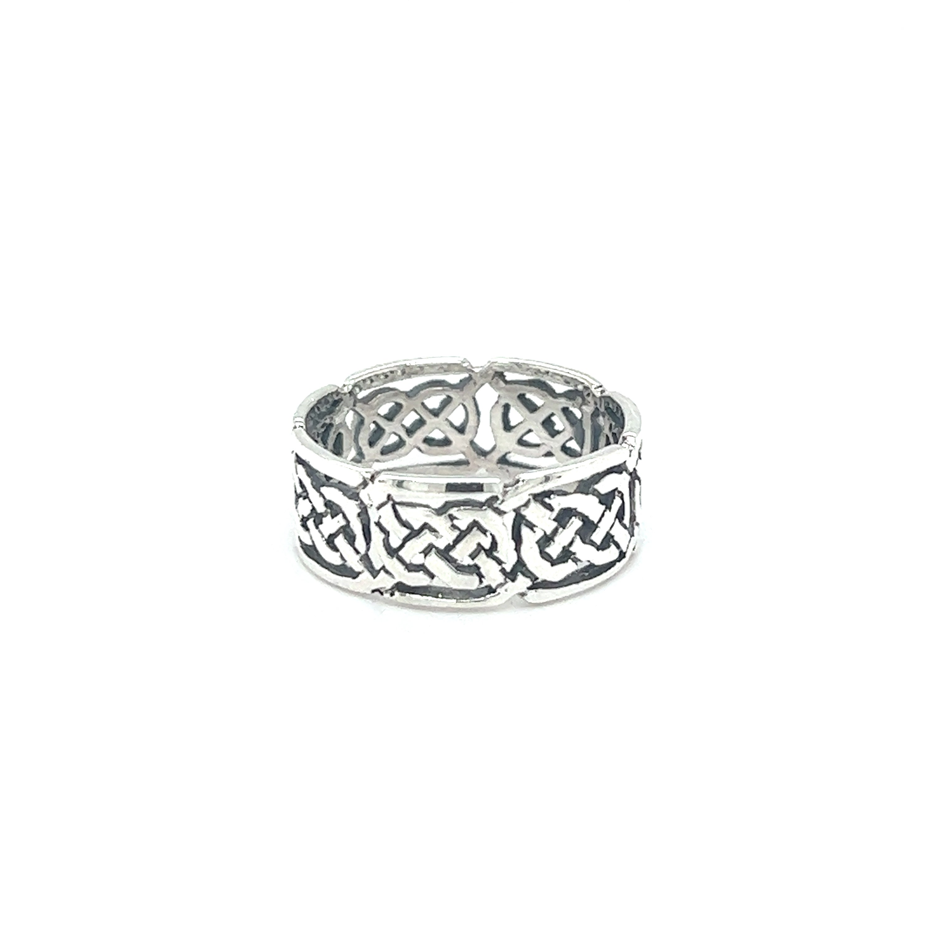 Super Silver's Thick Celtic "Sailors Knot" band ring symbolizing sailors' knots.