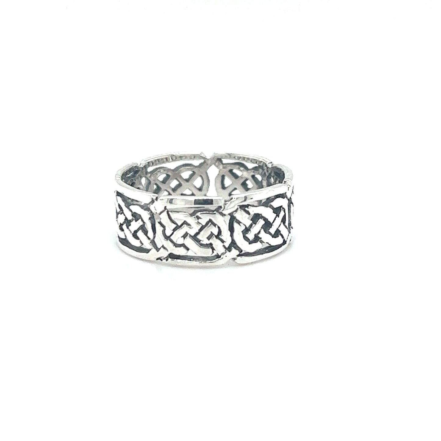 
                  
                    Super Silver's Thick Celtic "Sailors Knot" Band featuring symbolism.
                  
                
