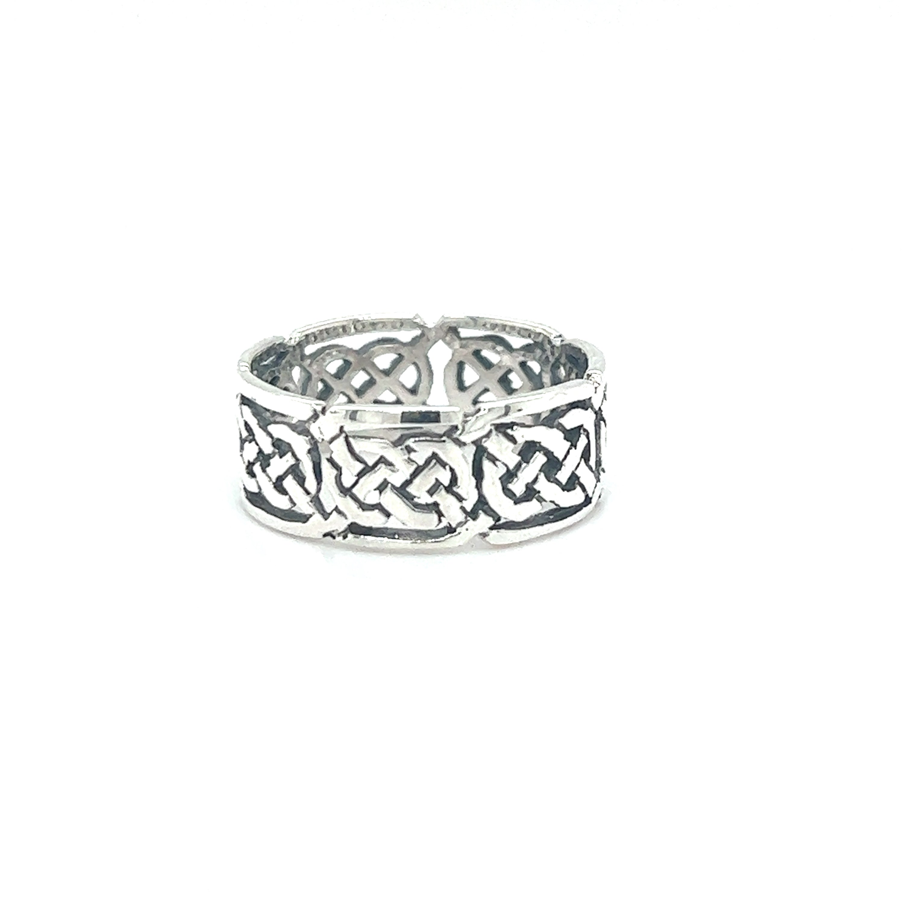 Super Silver's Thick Celtic "Sailors Knot" Band featuring symbolism.