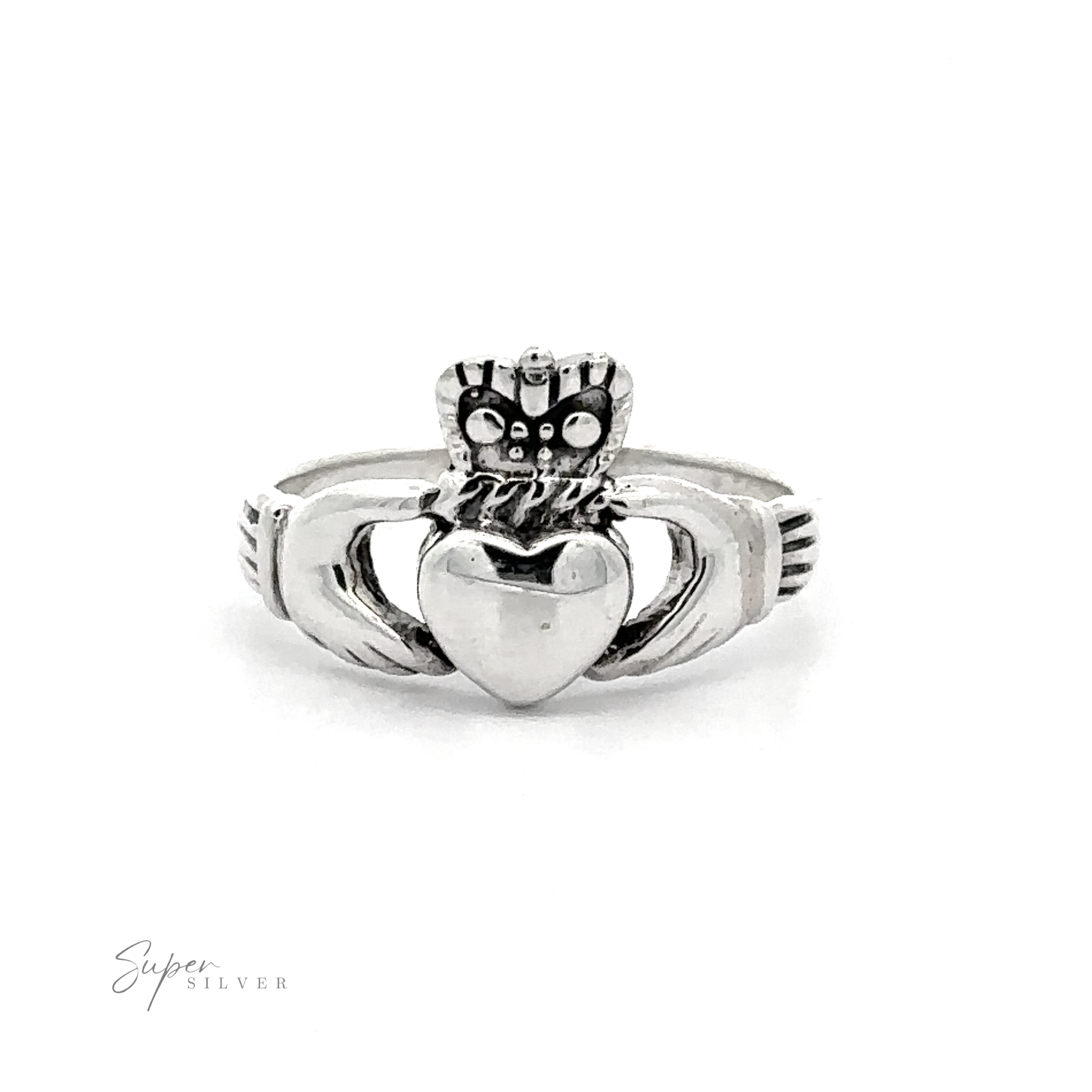 Un Corazón Sortija Claddagh Anillo De Plata Claddagh – Super Silver