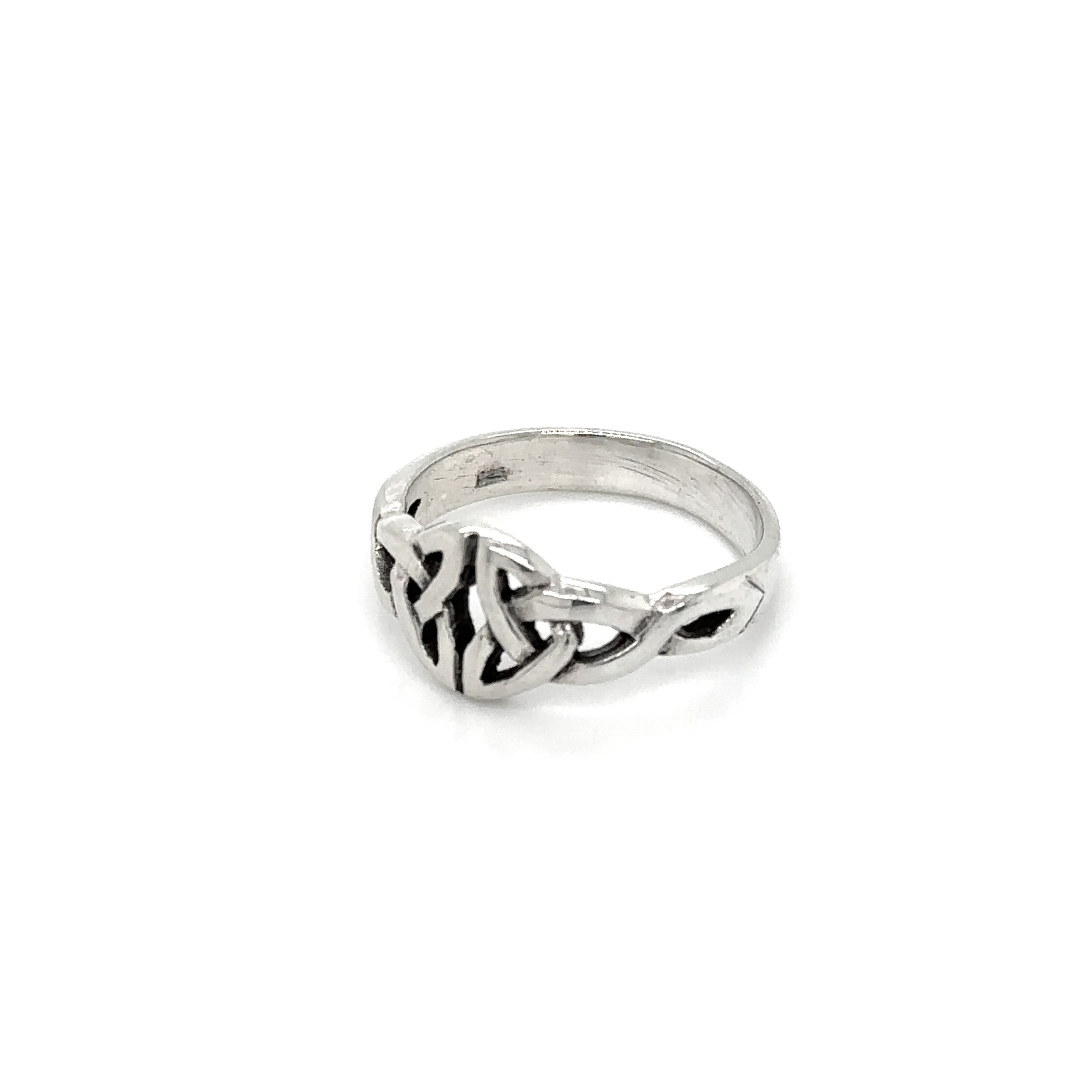 An elegantly crafted Celtic Silver Ring with a mesmerizing celtic knot design.