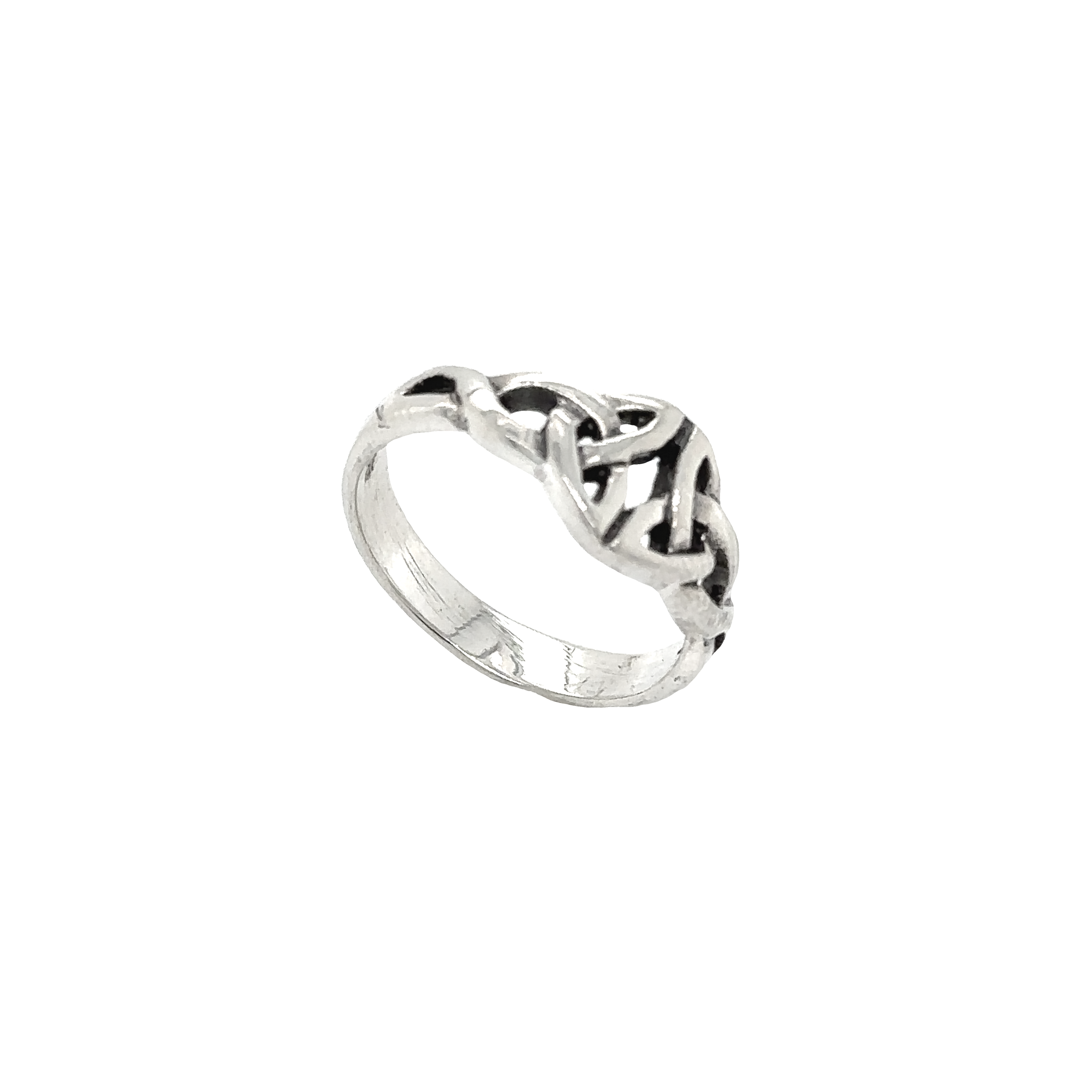 A cultural Celtic Silver Ring with a celtic knot design.
