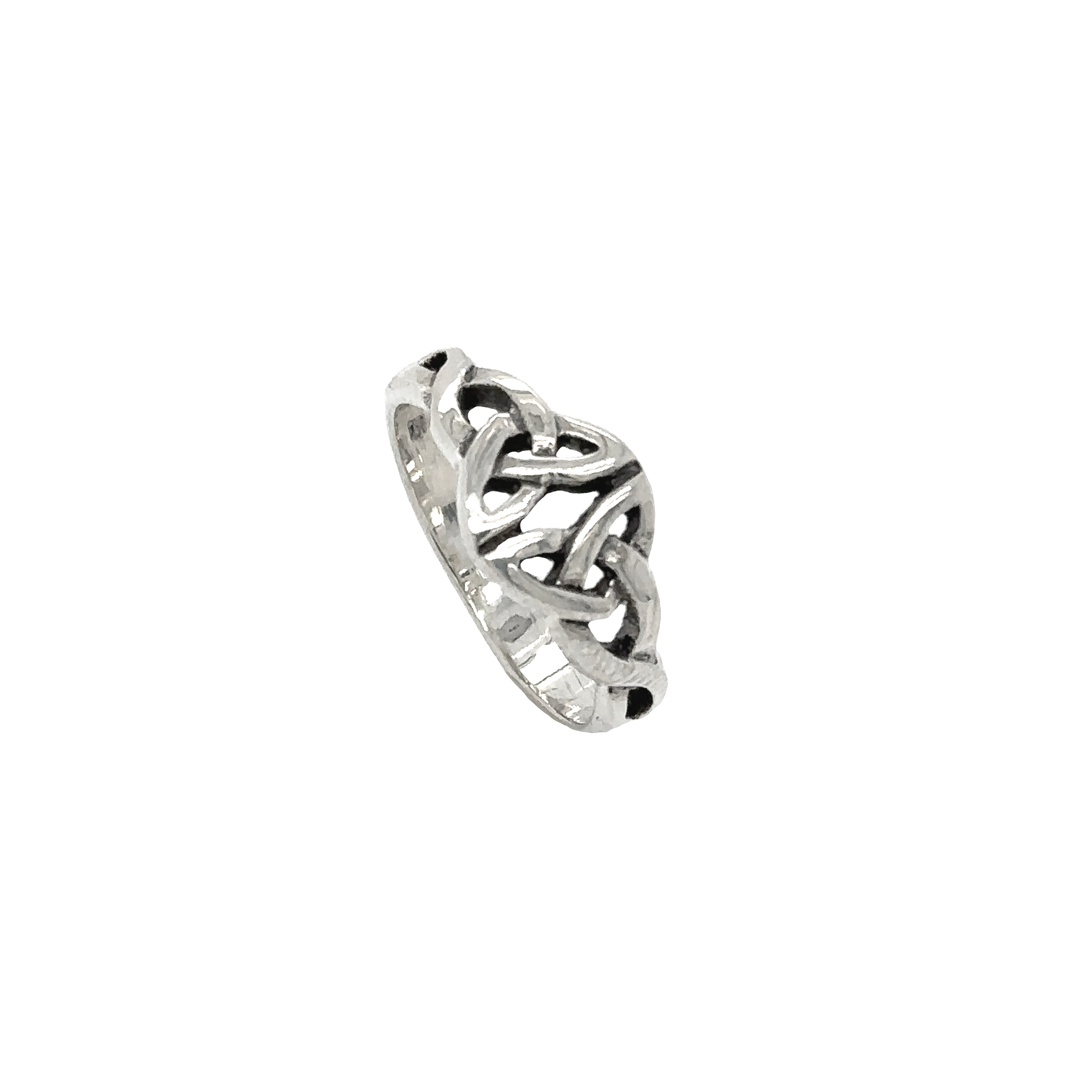 A mens Celtic Silver Ring with a celtic knot design.