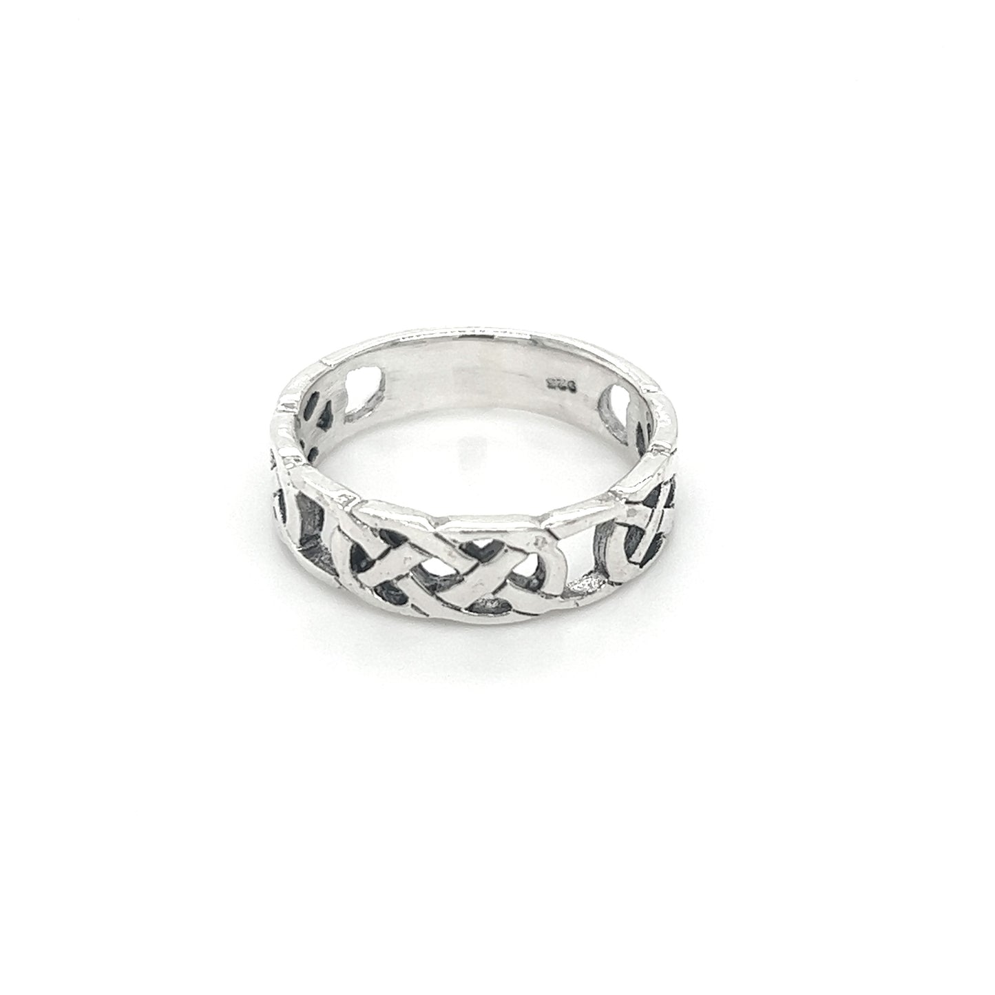 A sterling silver 5mm Celtic Knot Band, perfect for those who appreciate cultural jewelry.