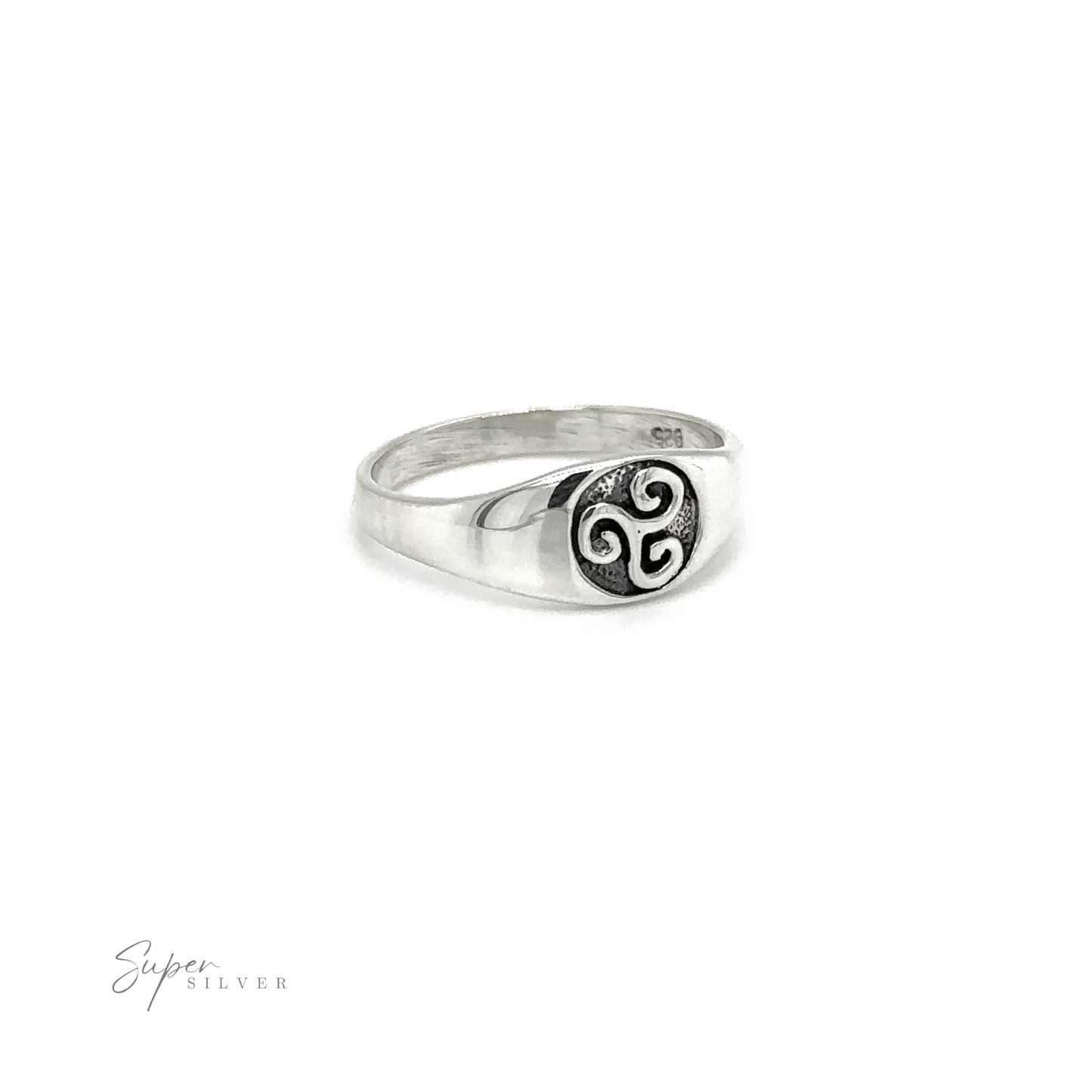 
                  
                    Description: A Celtic Spiral Signet Ring with a celtic symbol on it.
                  
                