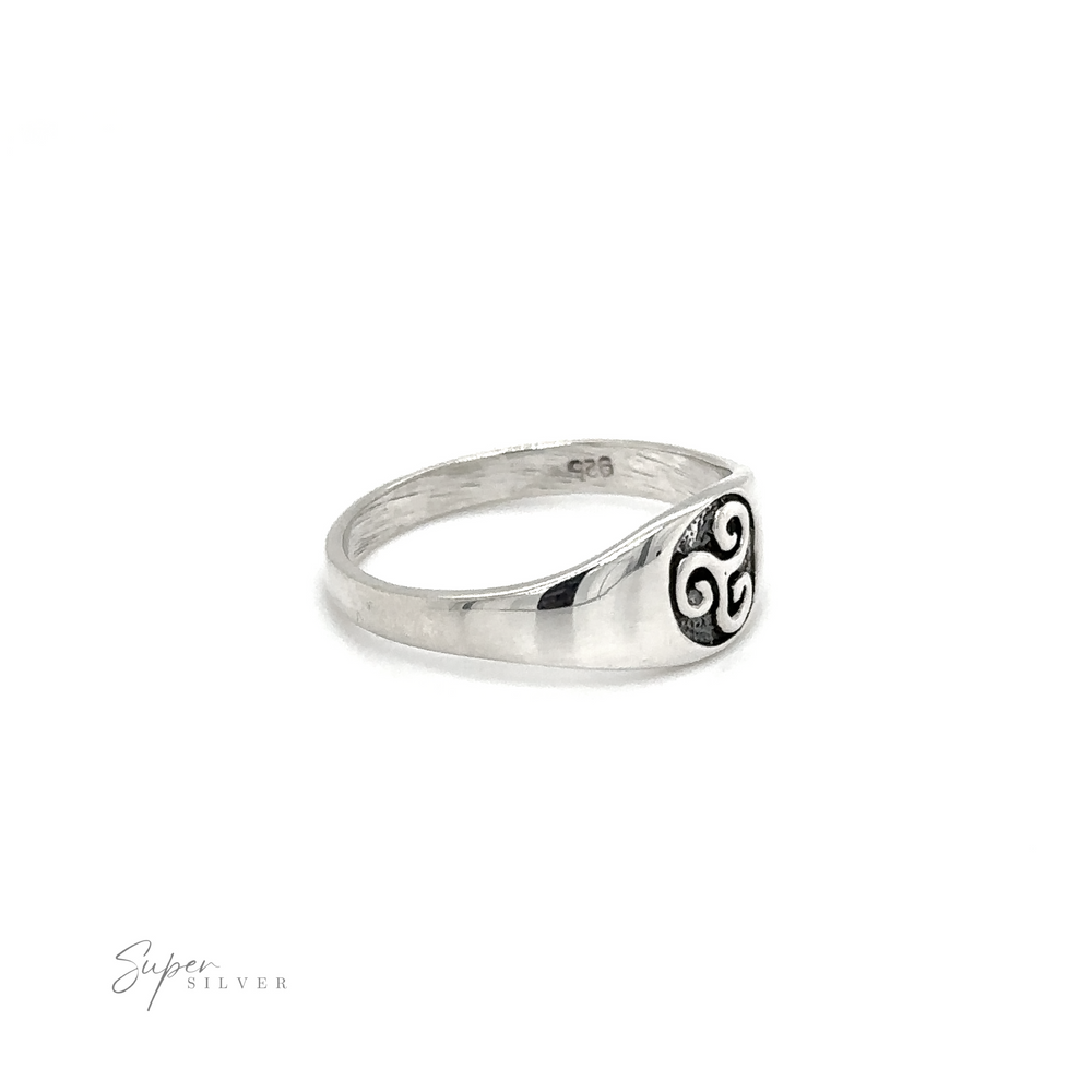 
                  
                    A sterling silver Celtic Spiral Signet Ring.
                  
                