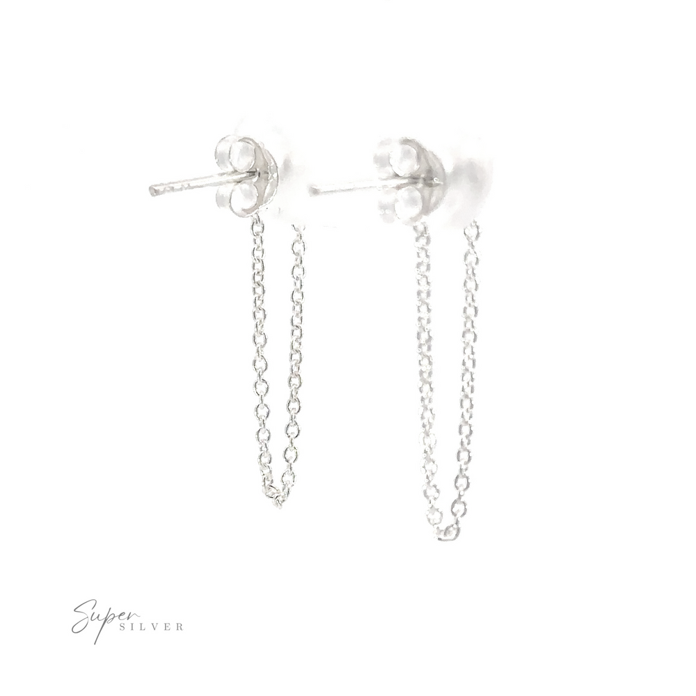 Ball Stud with Dangling Chain earrings for a minimalist style look.