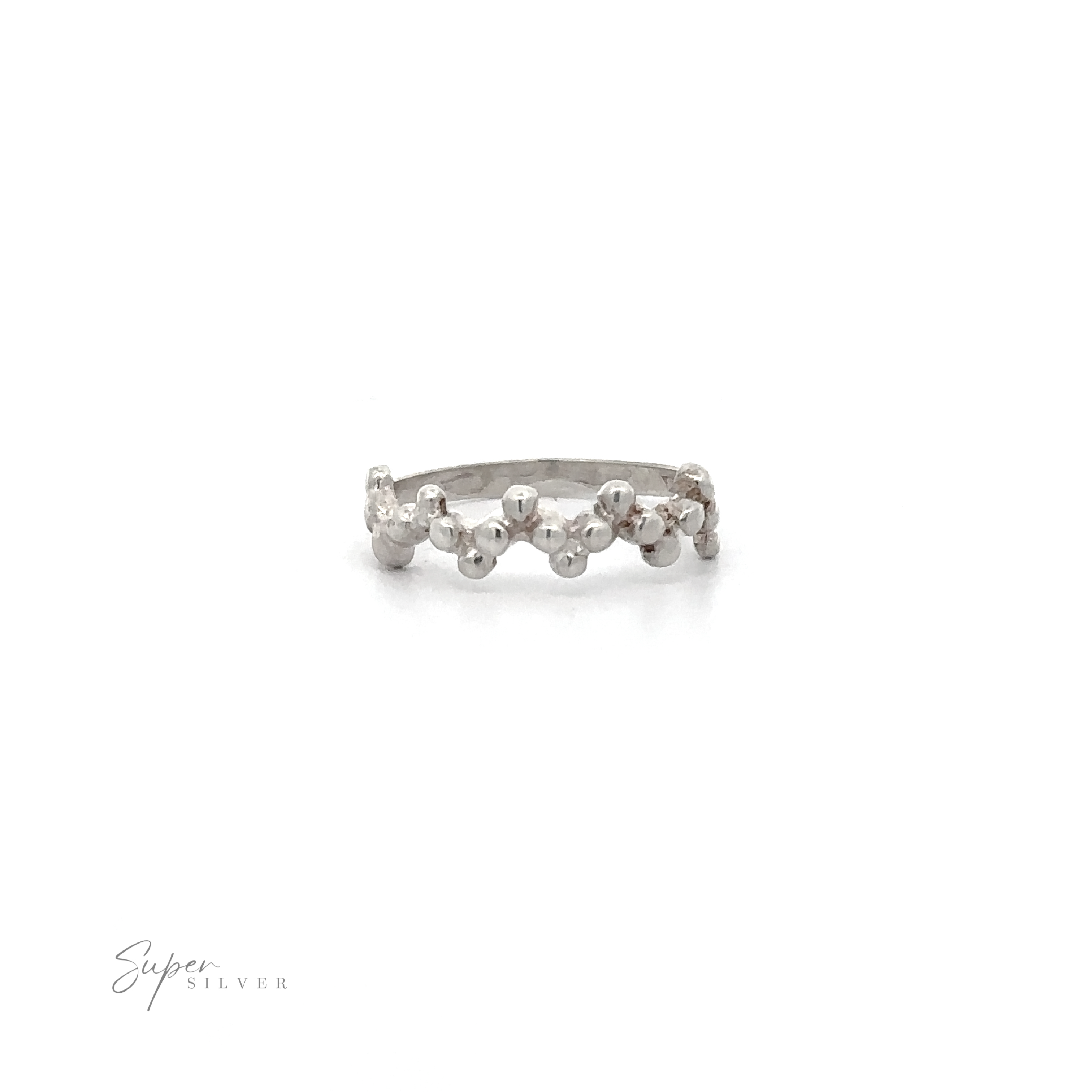 A delicate Beaded Half Zig-Zag Ring adorned with diamonds.