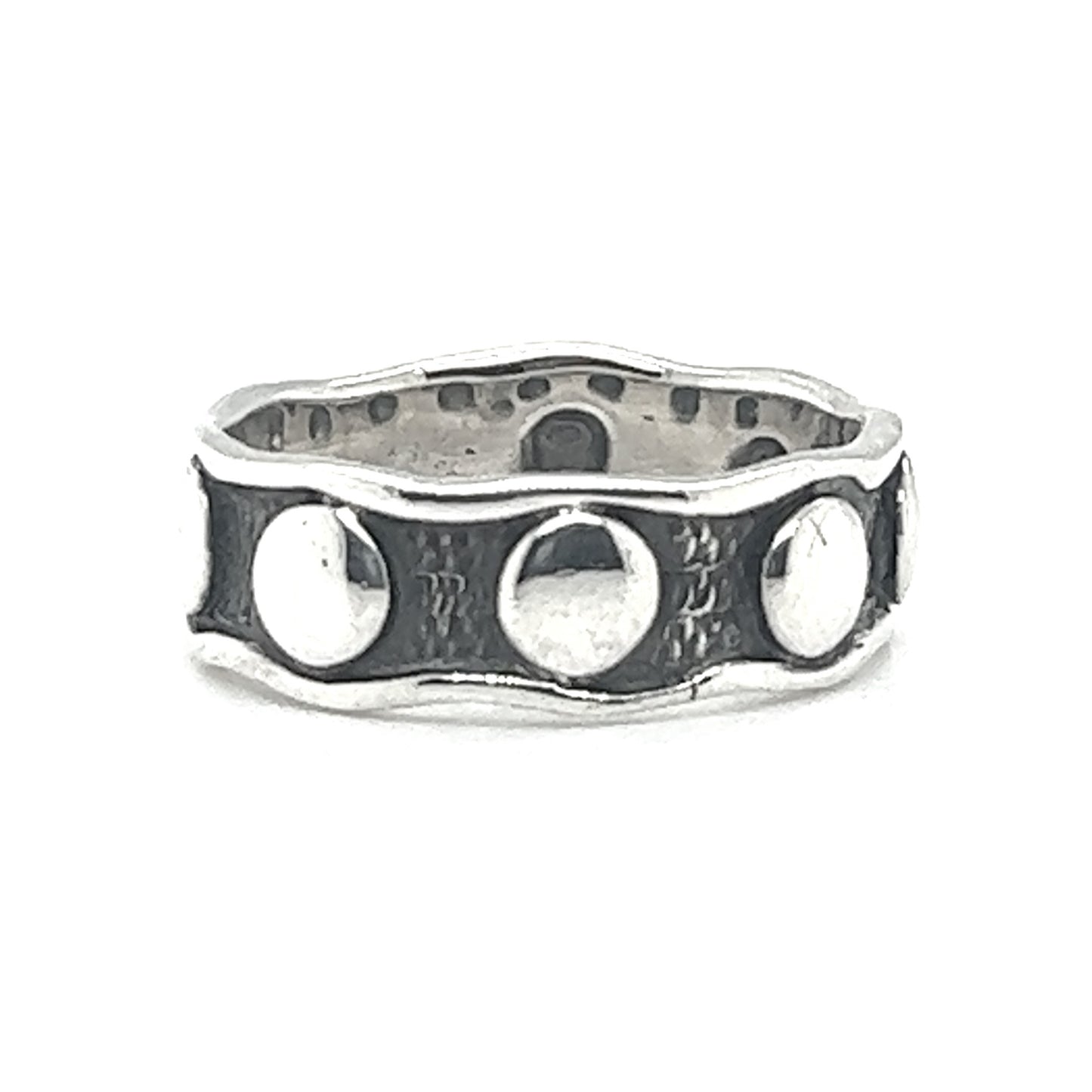 An Edgy Curvy Band with Circle Pattern, offering an exclusive style.