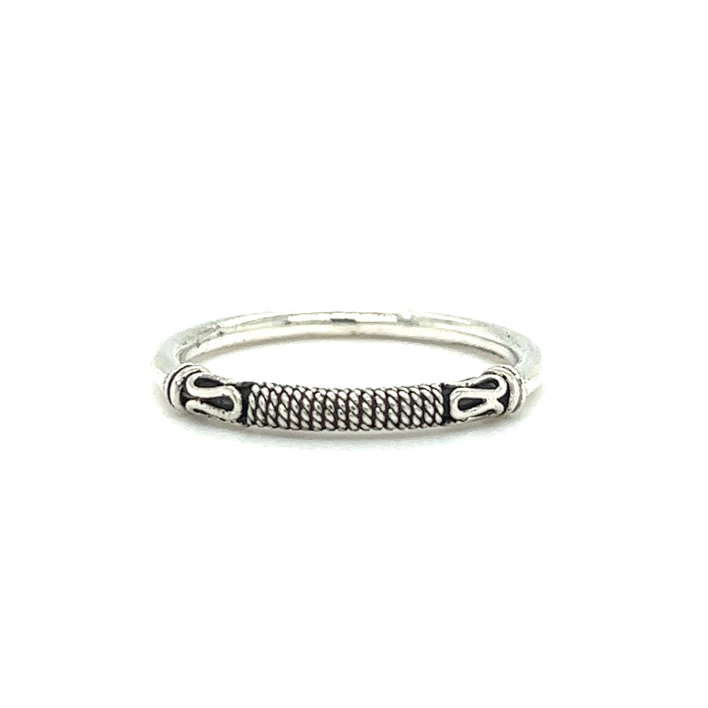 A Slender Bali Style Band bangle by Super Silver with a braided design.