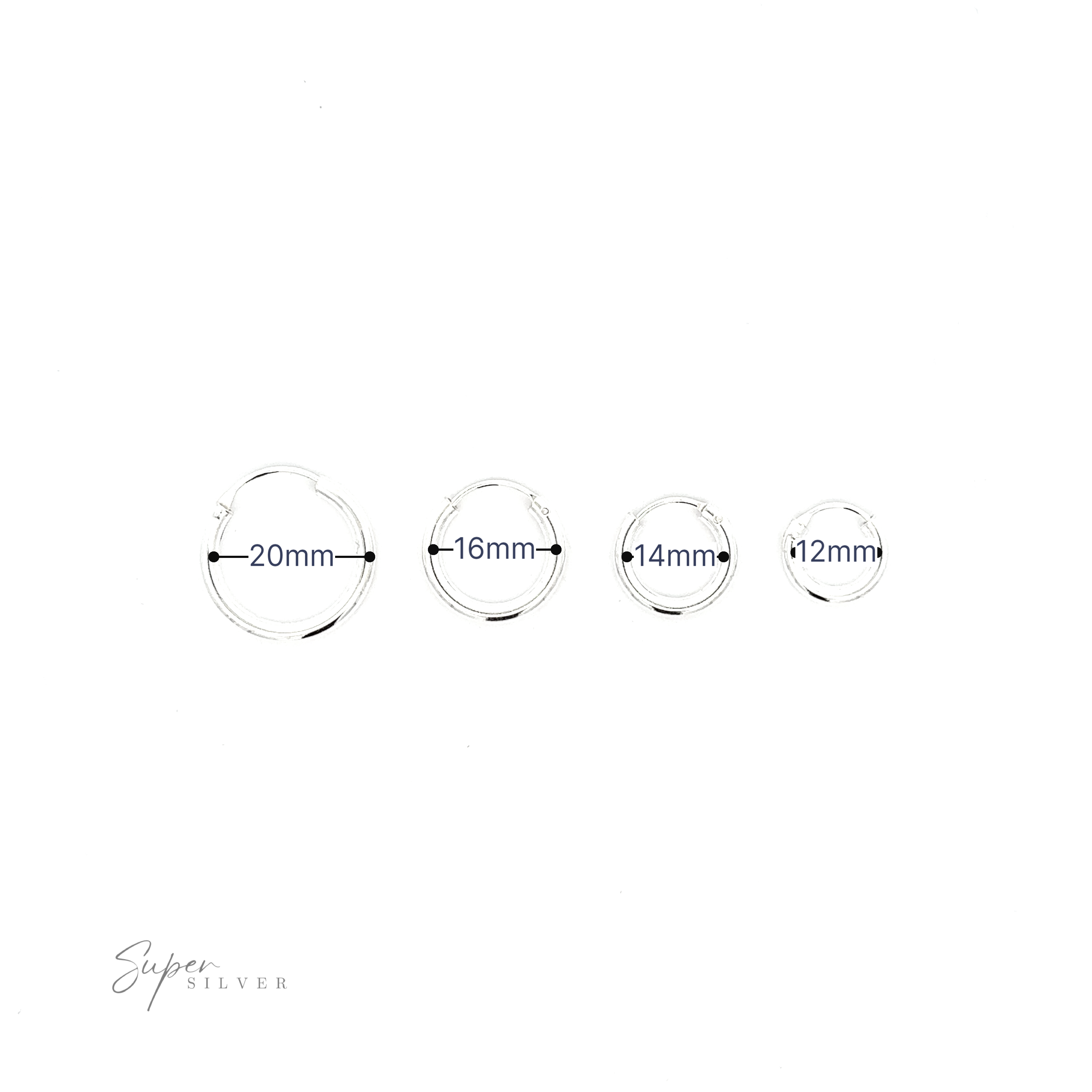 A set of 2.5mm Infinity Hoops on a white background.