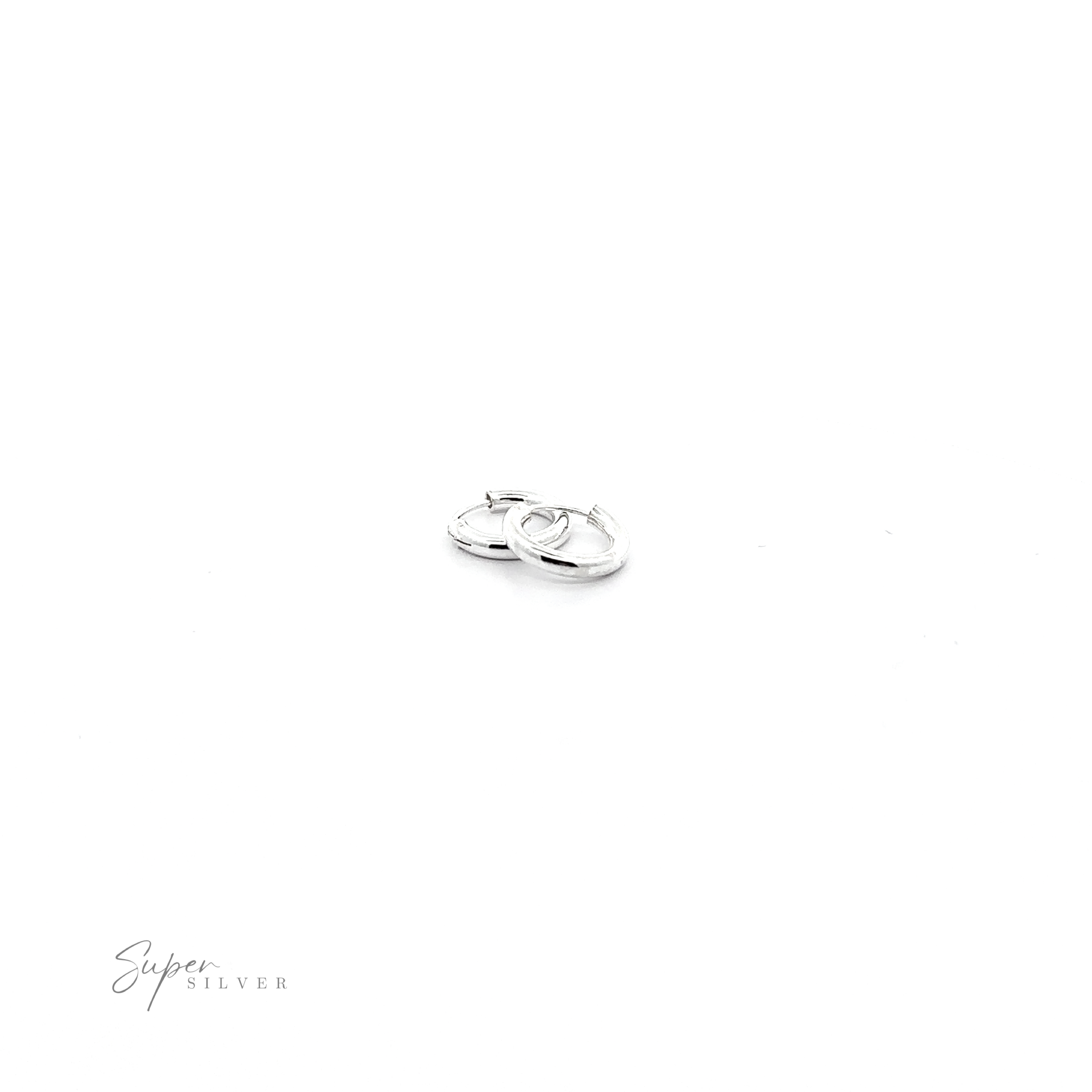 A pair of 2.5mm Infinity Hoops against a white background.