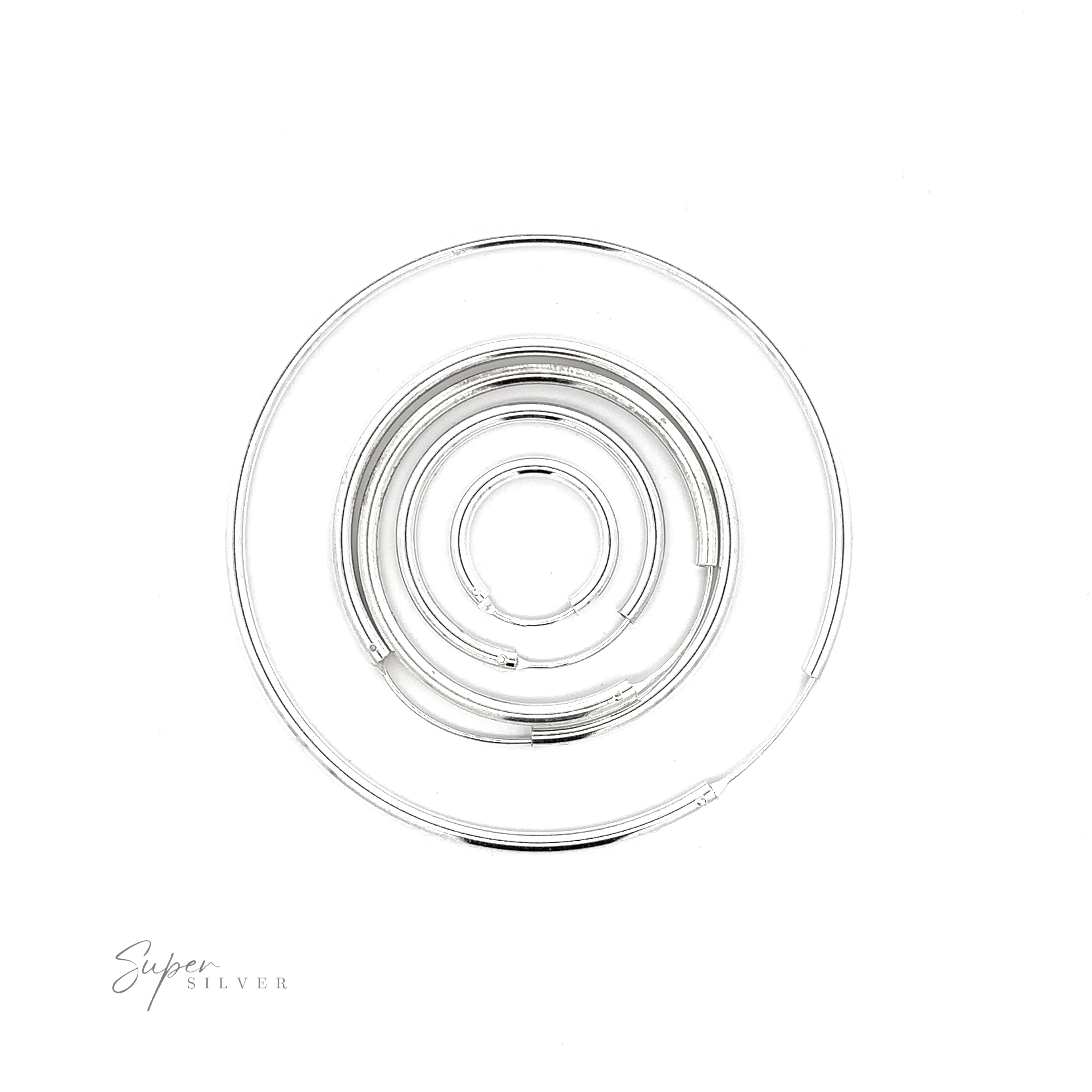 A pair of 2.5mm Infinity Hoops on a white background.