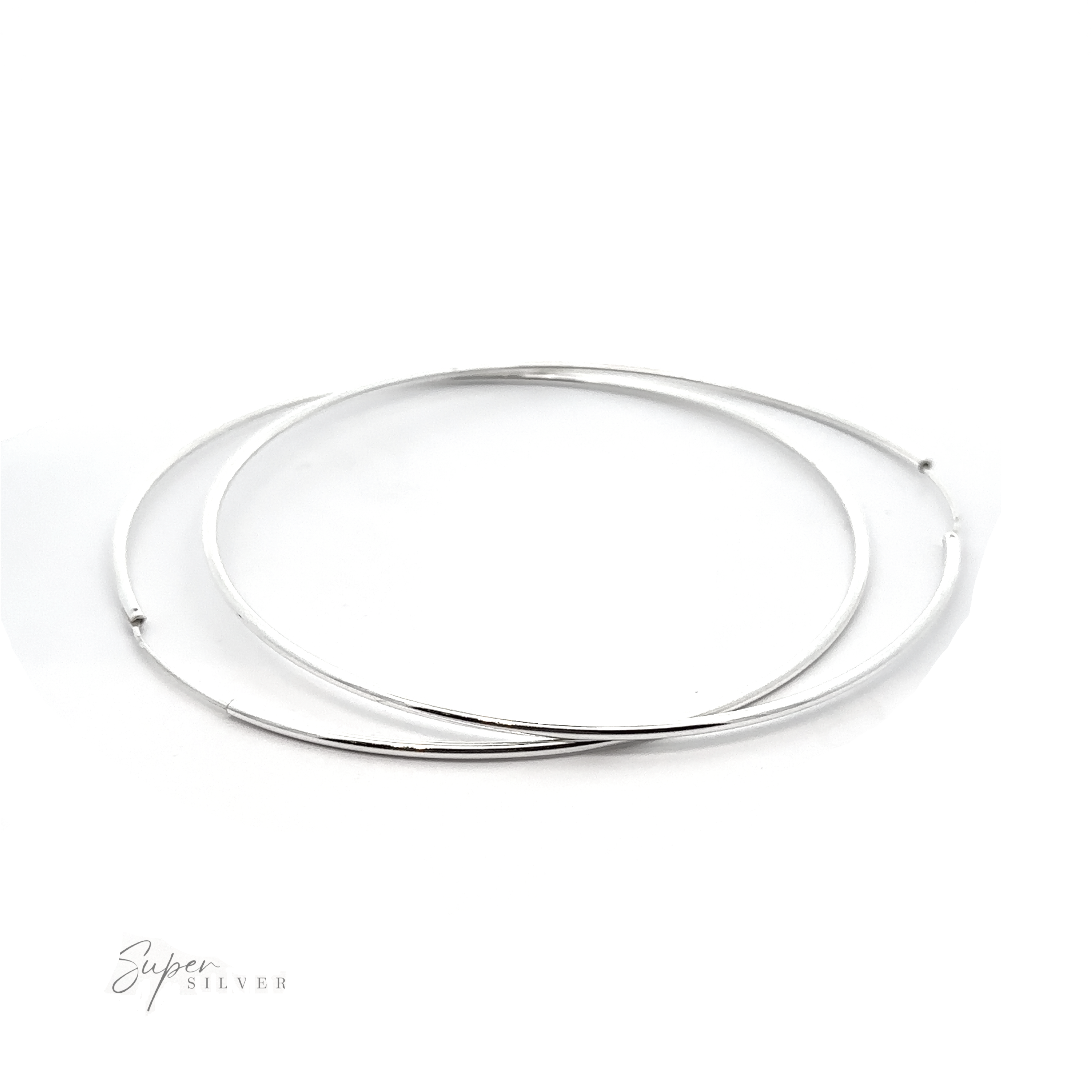 2mm Infinity Hoops with a minimalist flair, showcased on a white background.