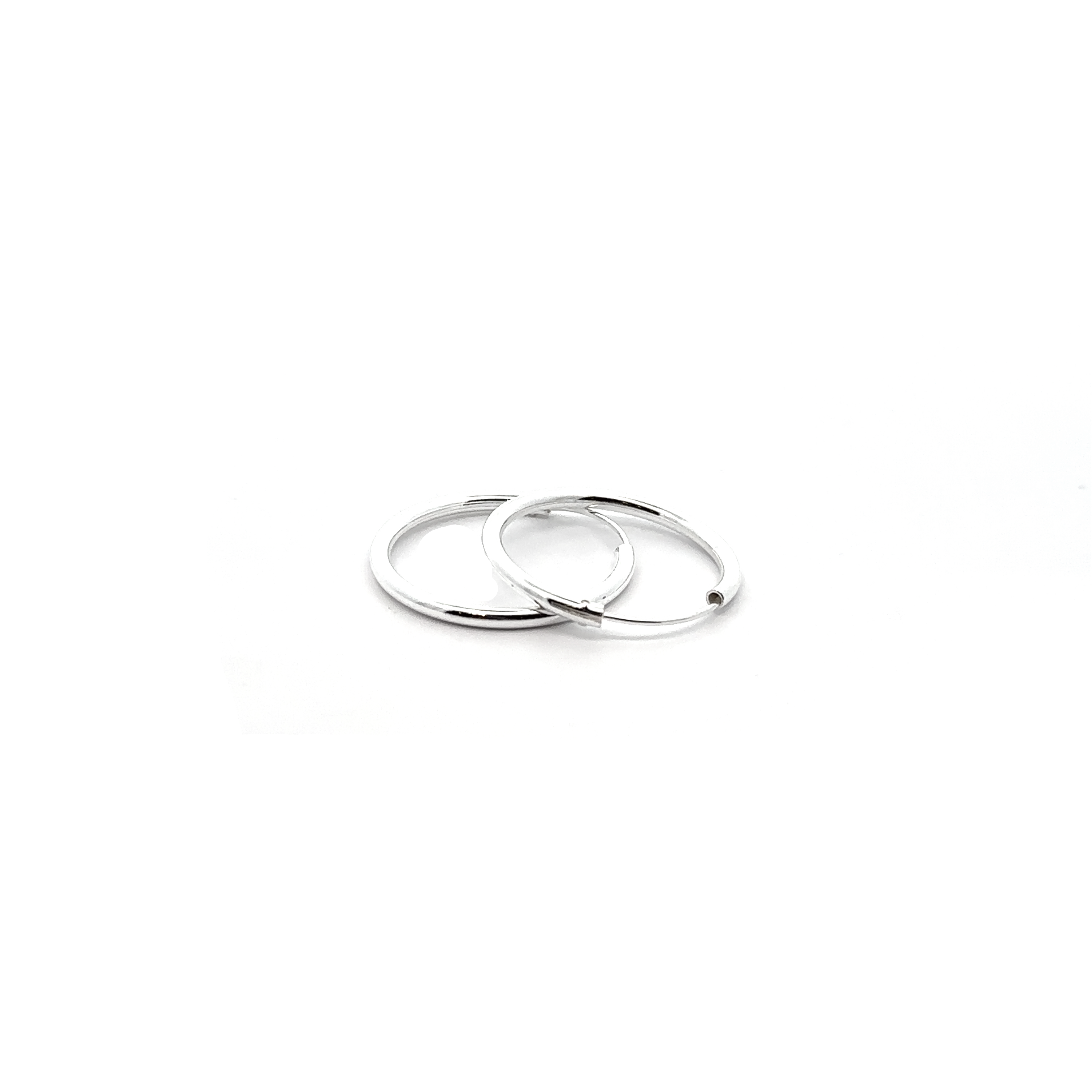 A pair of 2mm Infinity Hoops on a white background.