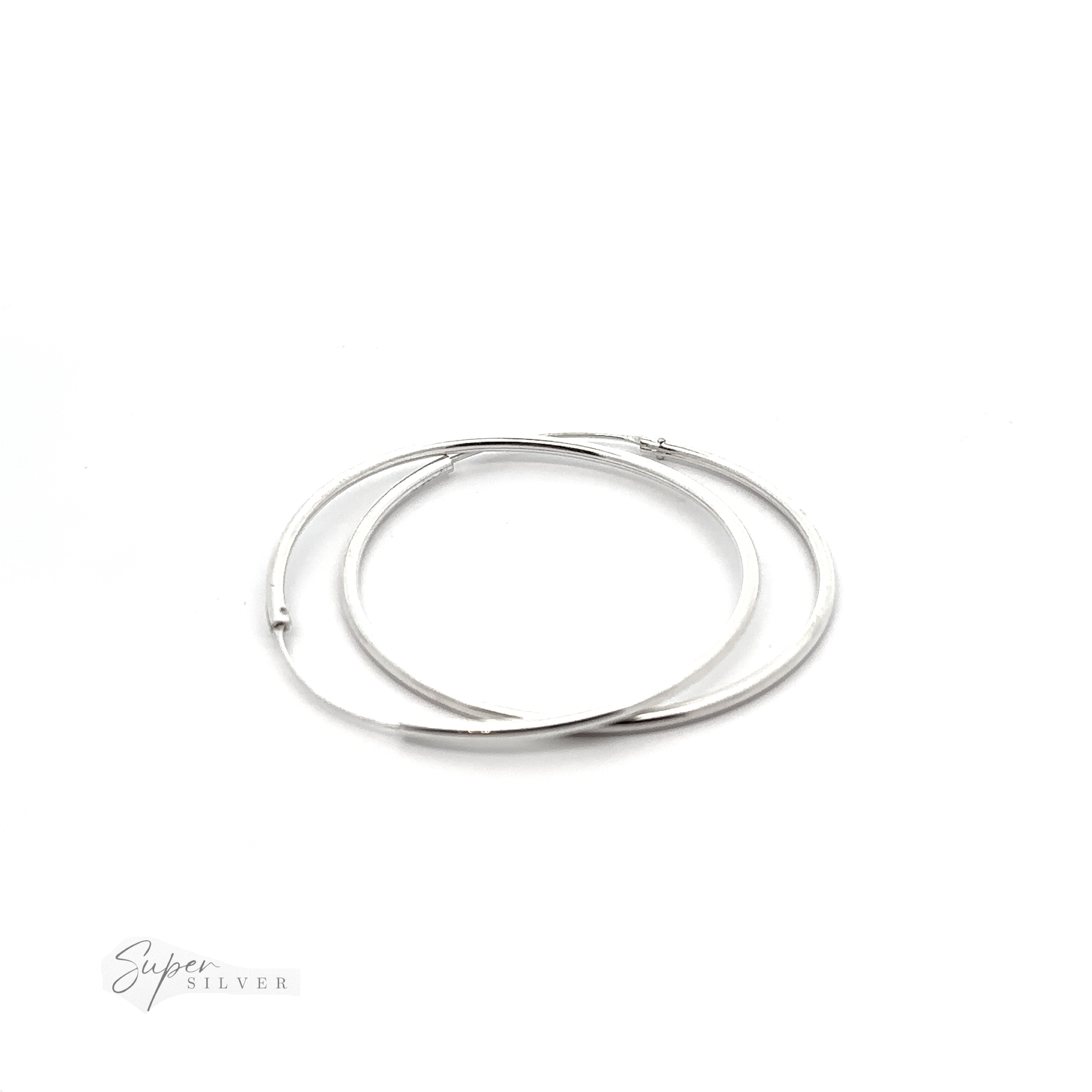A versatile pair of 2mm Infinity Hoops with a minimalist flair, showcased on a white background.