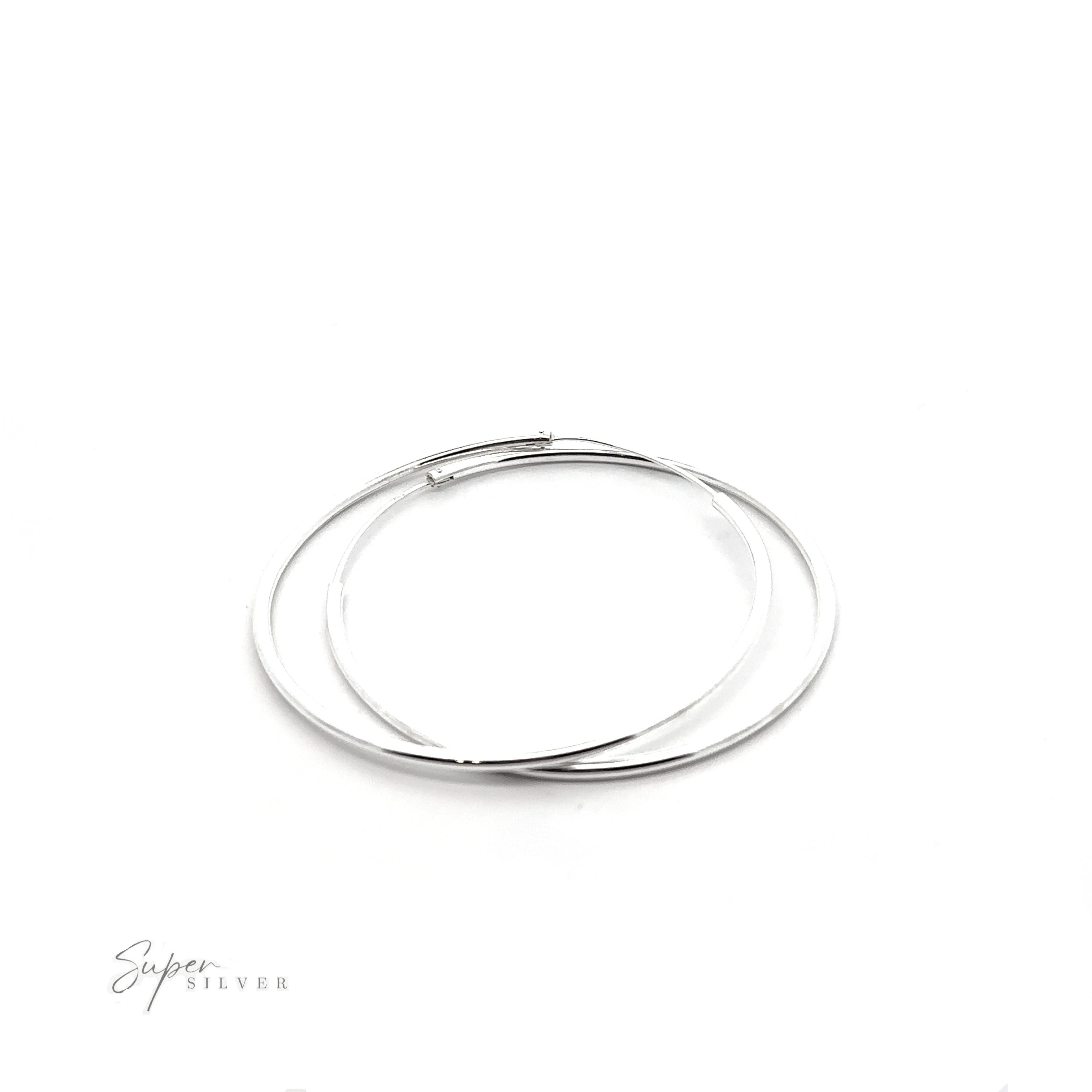 A pair of 2mm Infinity Hoops, versatile enough for any occasion, showcased on a clean white background.