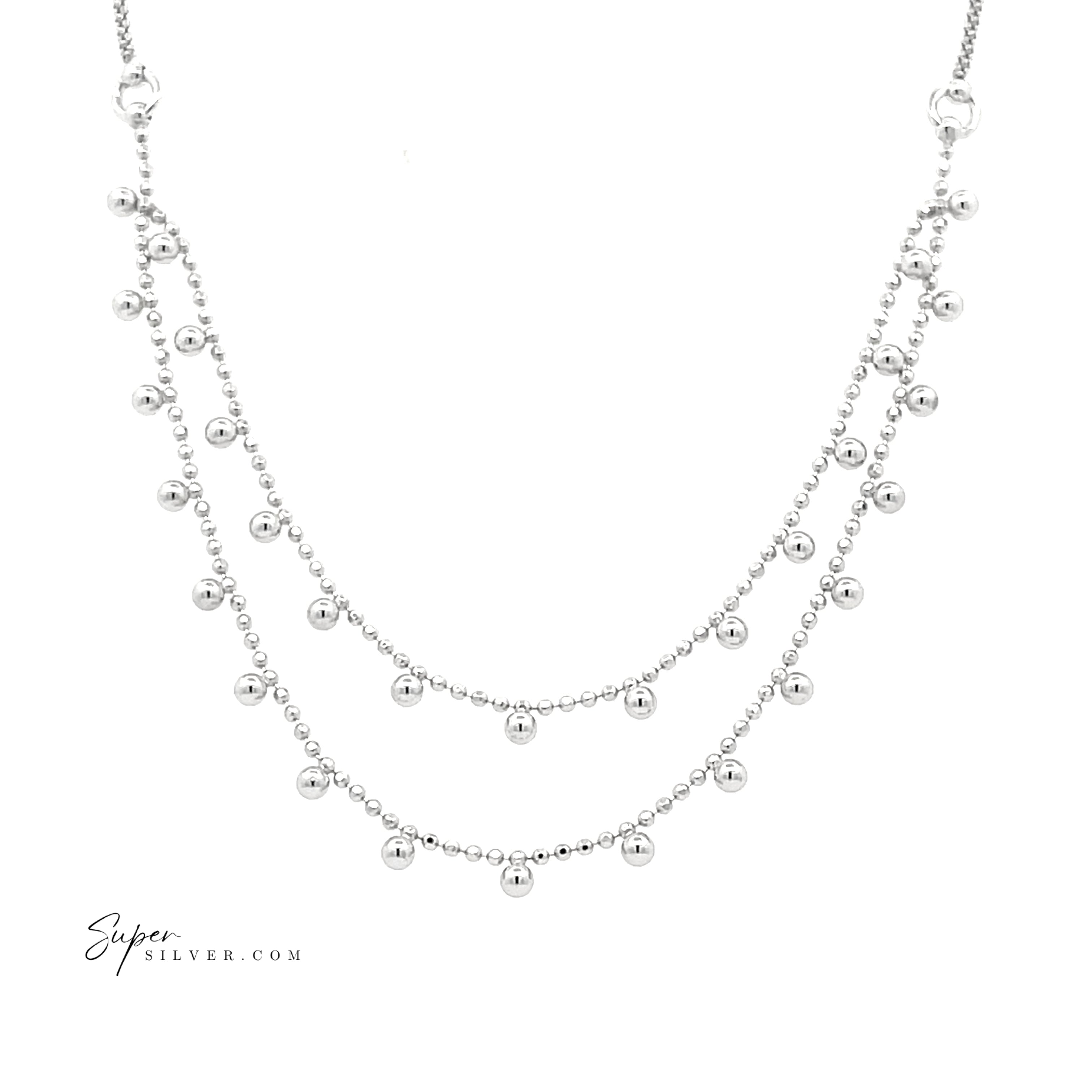 Bohemian Silver Beaded Necklace