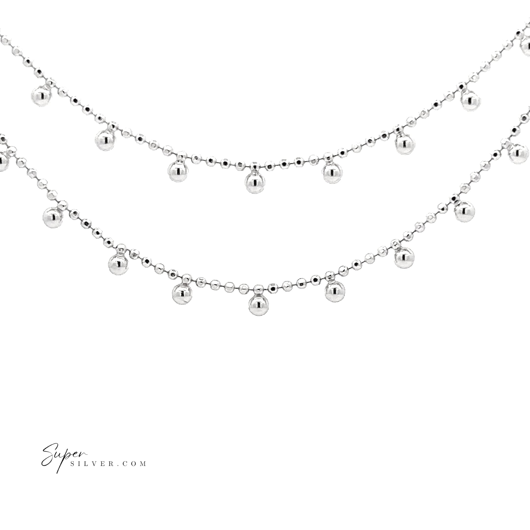 Bohemian Silver Beaded Necklace