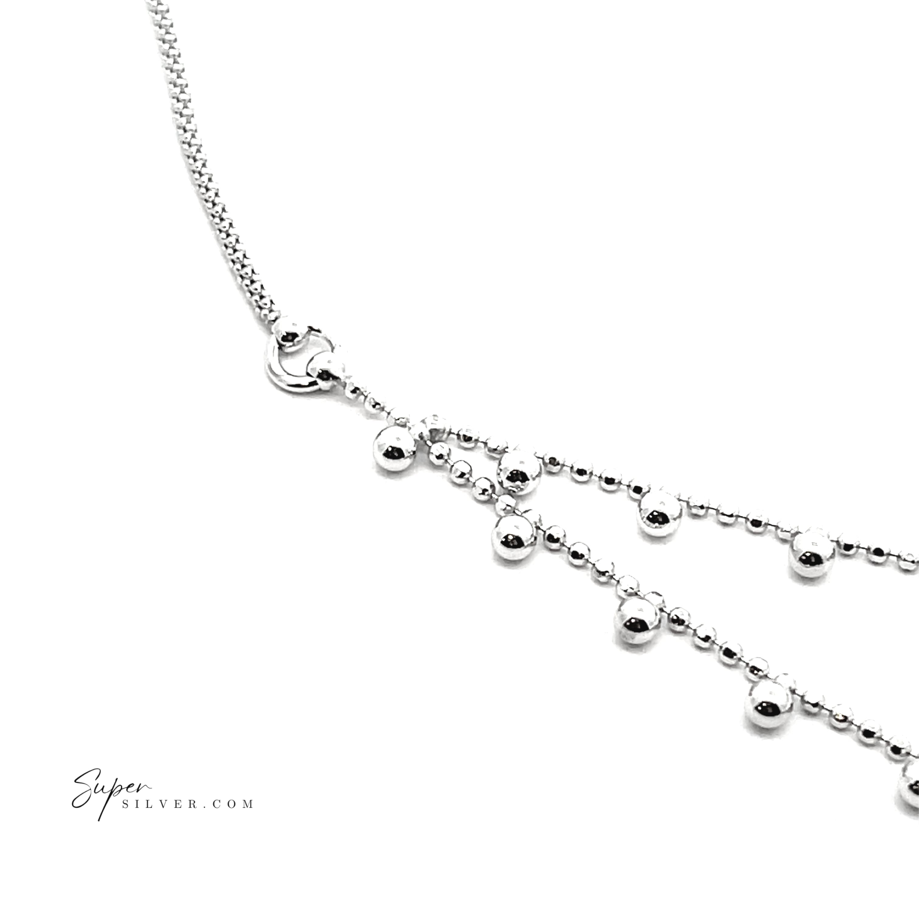 Bohemian Silver Beaded Necklace