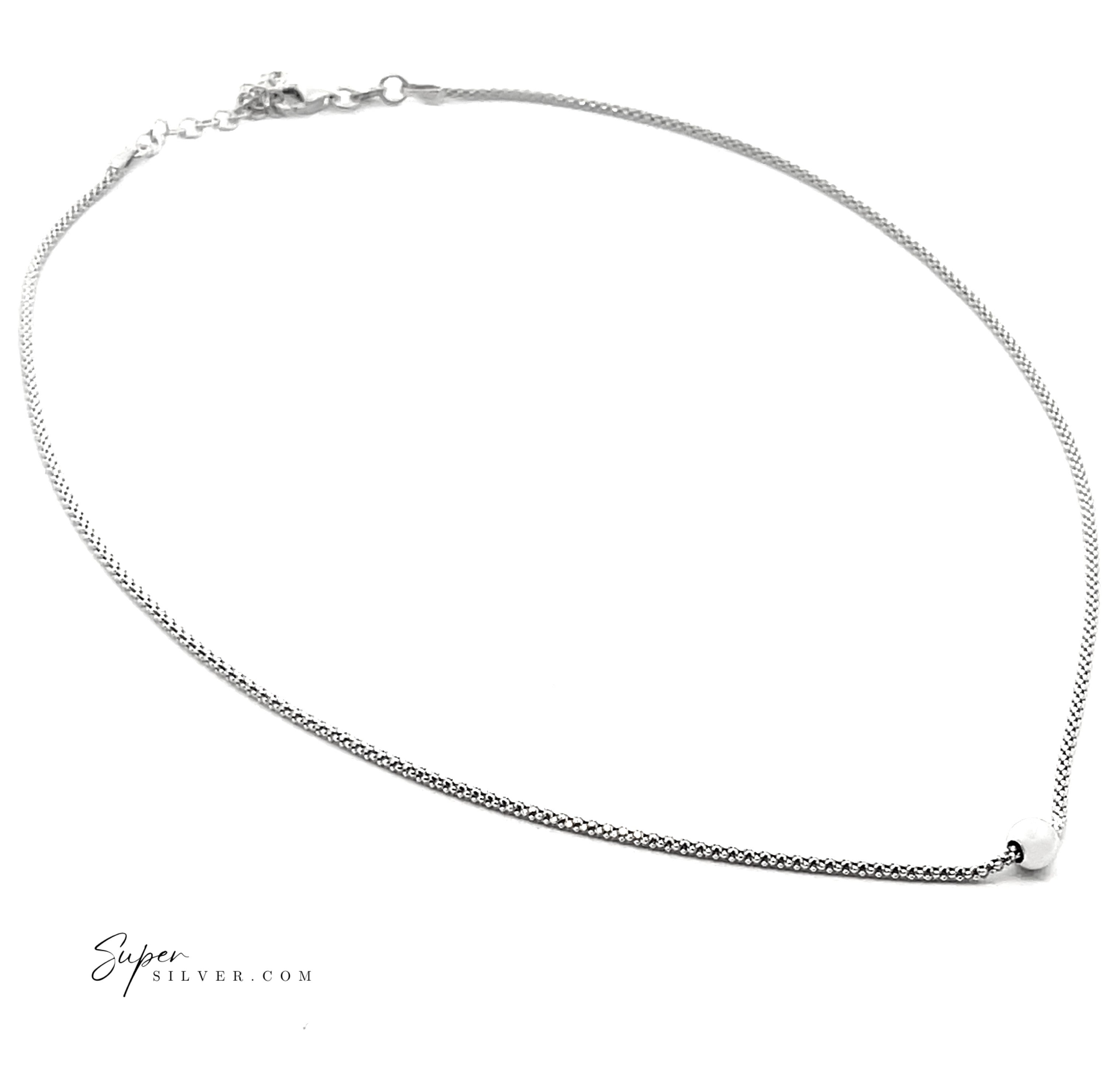 Single Silver Bead Necklace