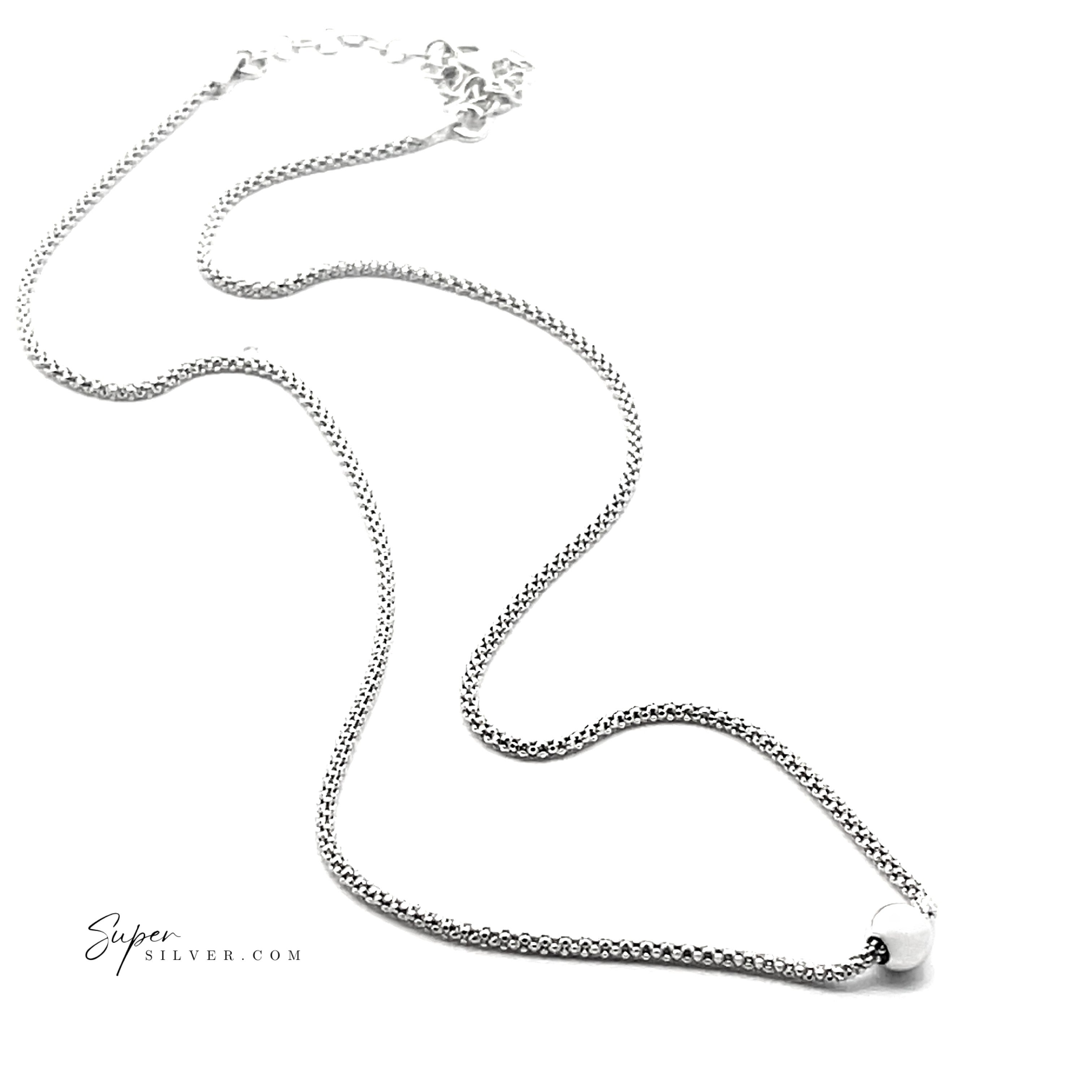 Single Silver Bead Necklace